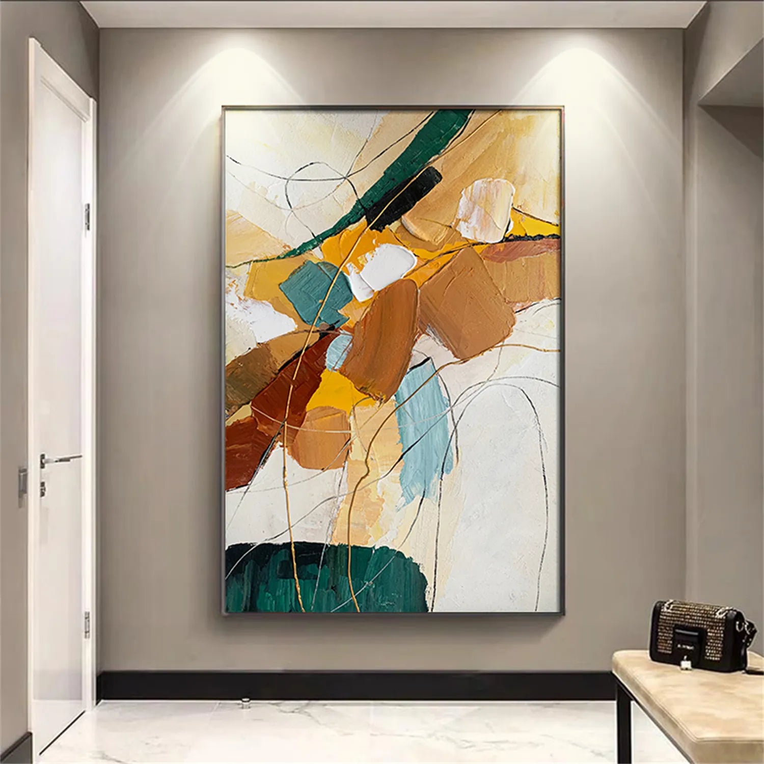 Colorful Abstract Textured Painting Canvas #AT020