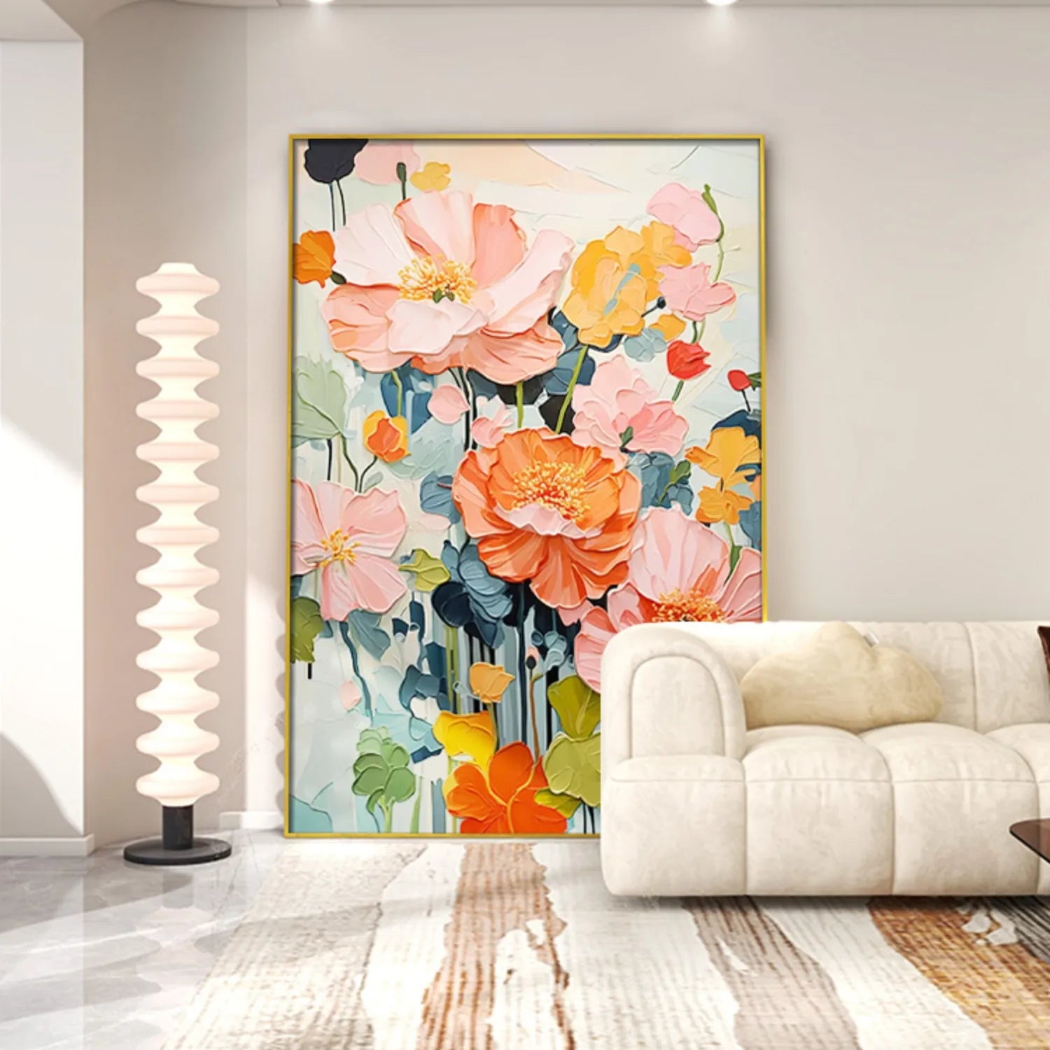 Colorful Flower Textured Painting Canvas #FP020