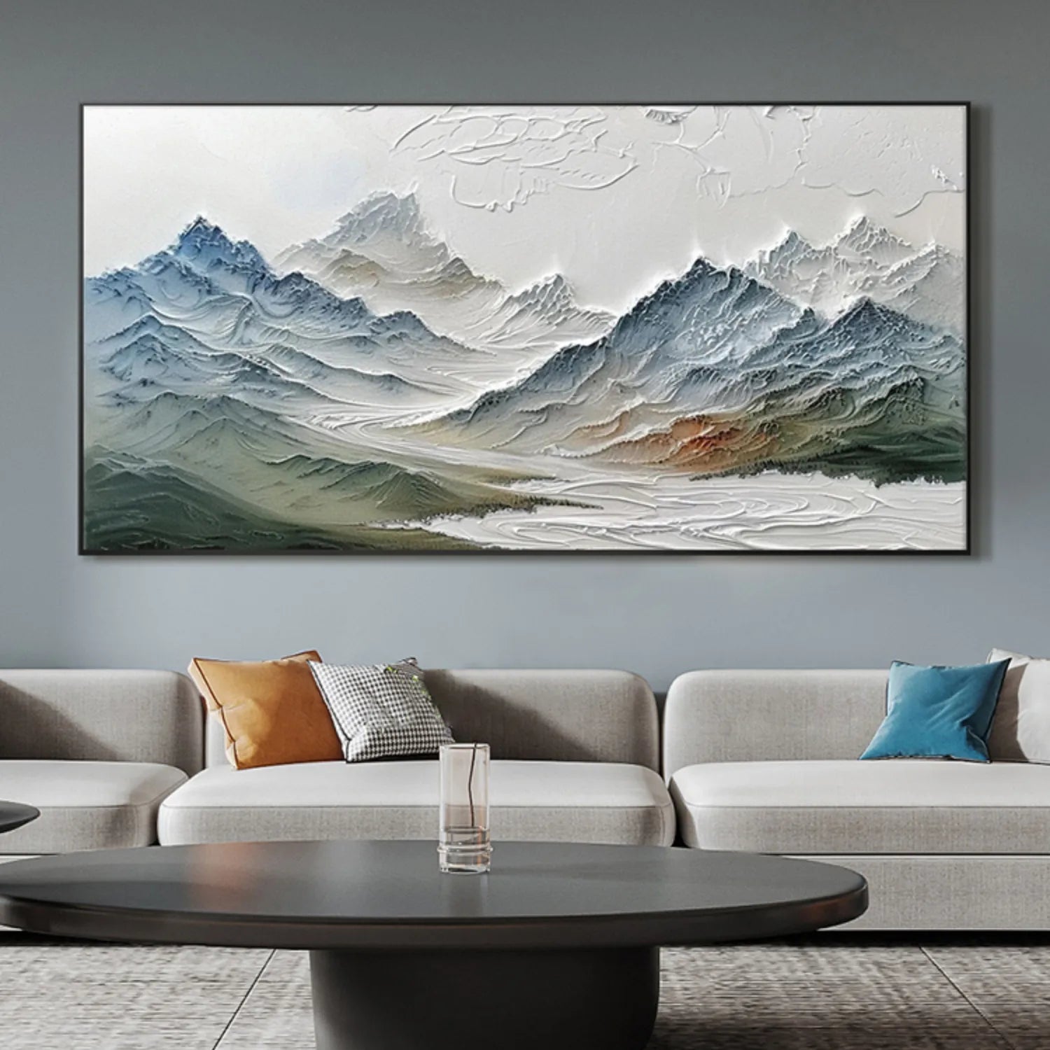 Colorful Mountain Textured Abstract Painting #MT004