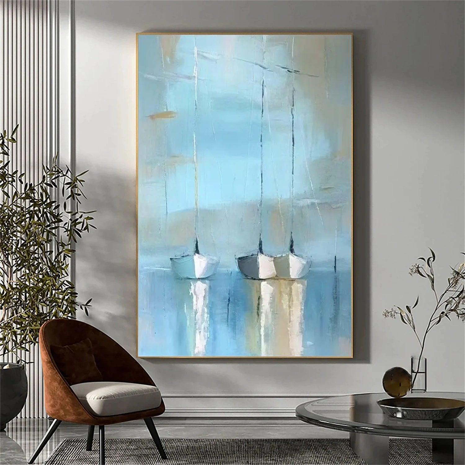 Ocean And Sky Abstract Wall Art #OS107