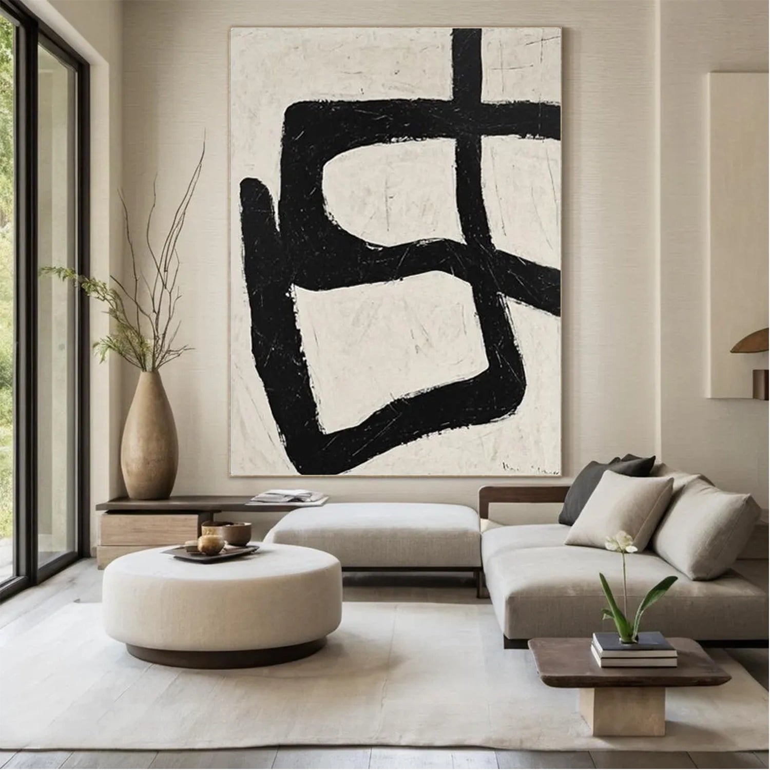 Black and White Minimalist Canvas Art #MT131