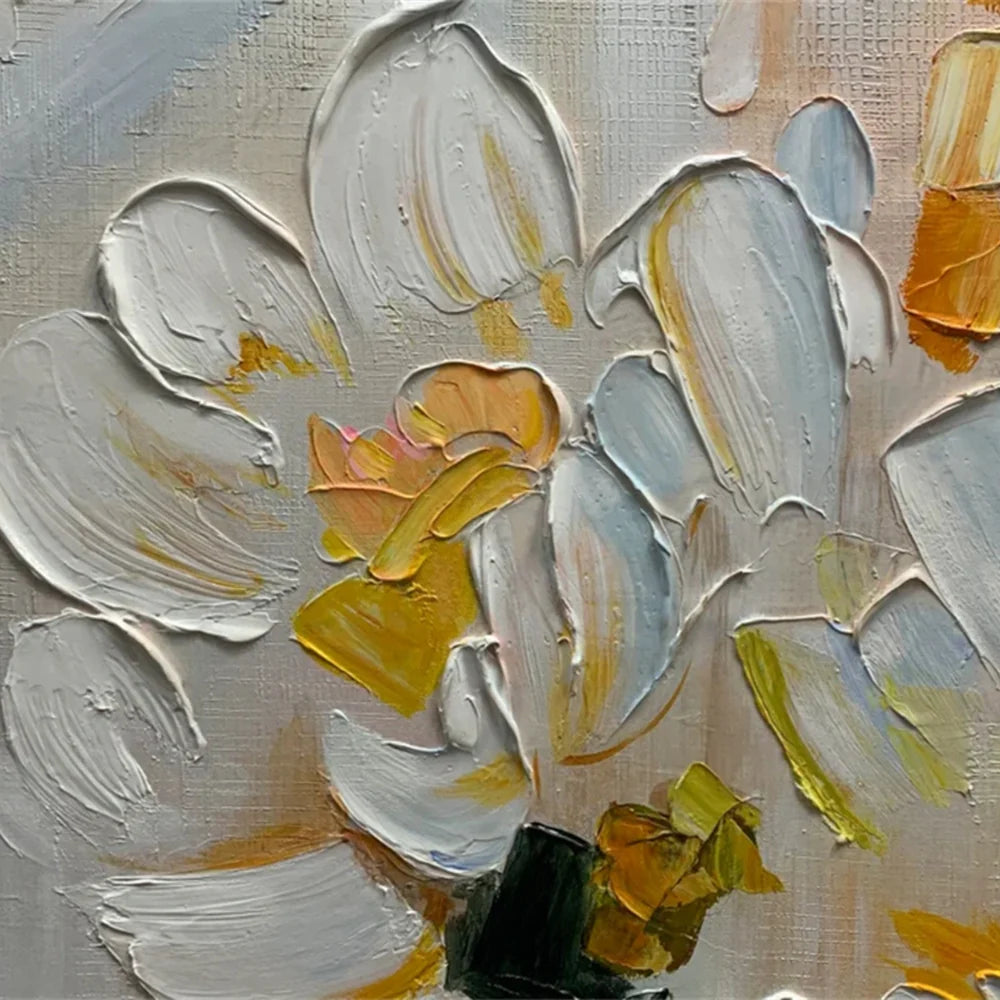 Colorful Flower Textured Painting Canvas #FP045