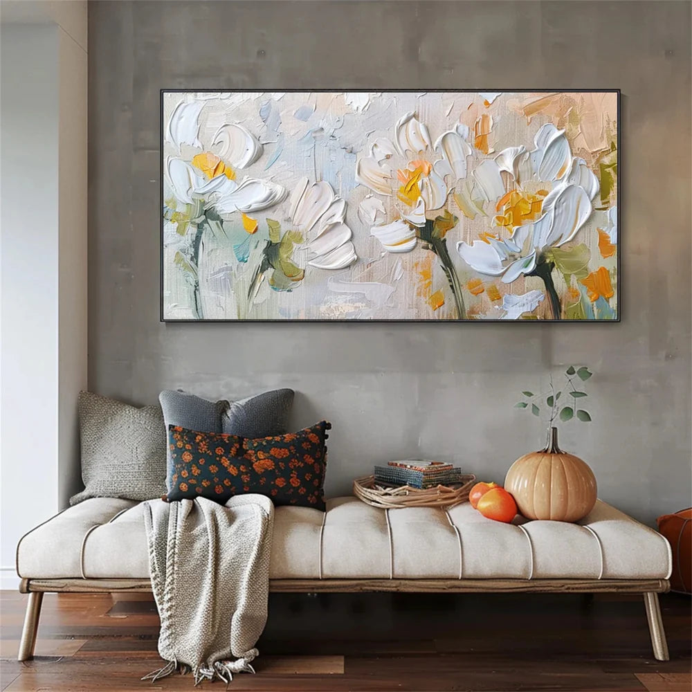Colorful Flower Textured Painting Canvas #FP045