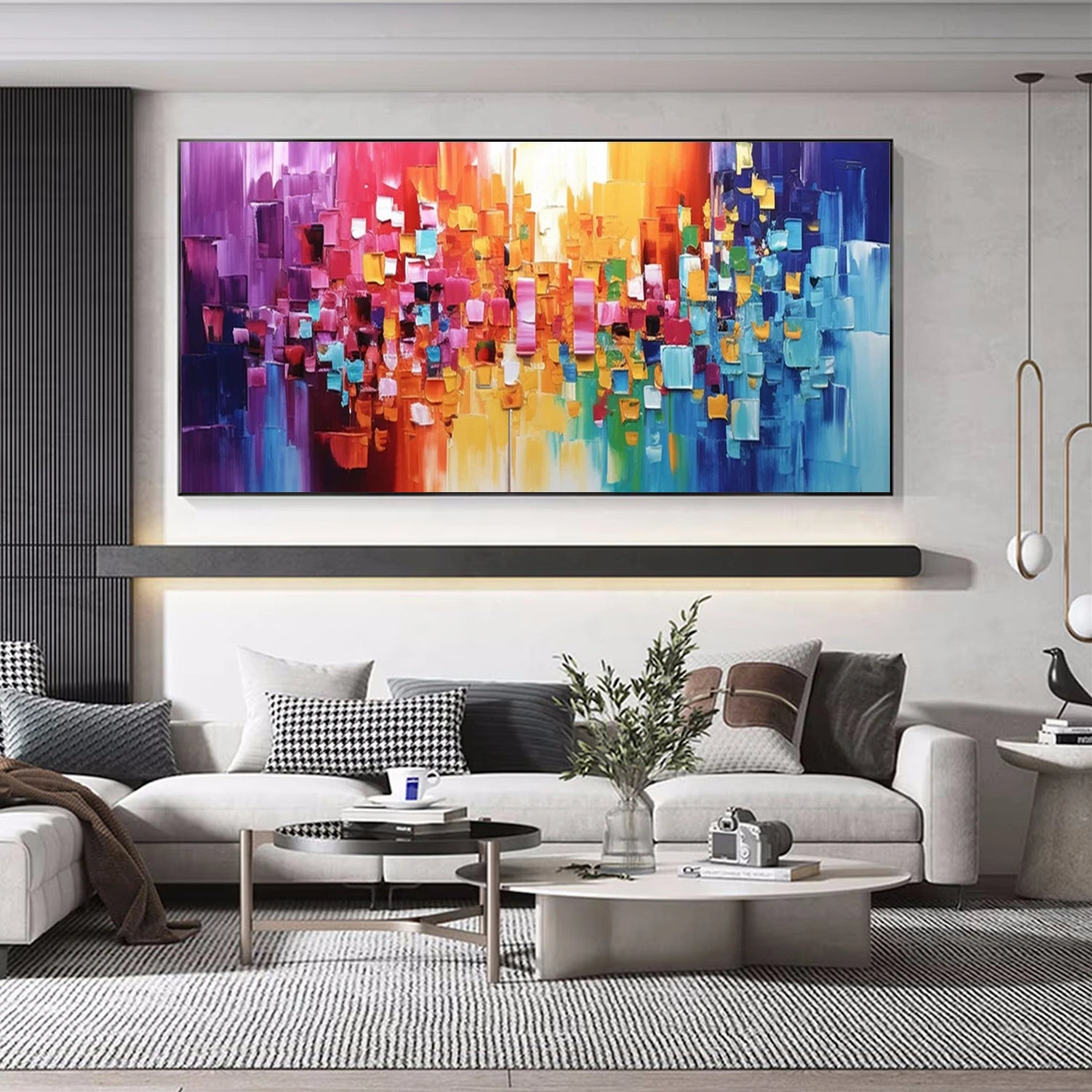 Colorful Abstract Textured Painting Canvas #AT101