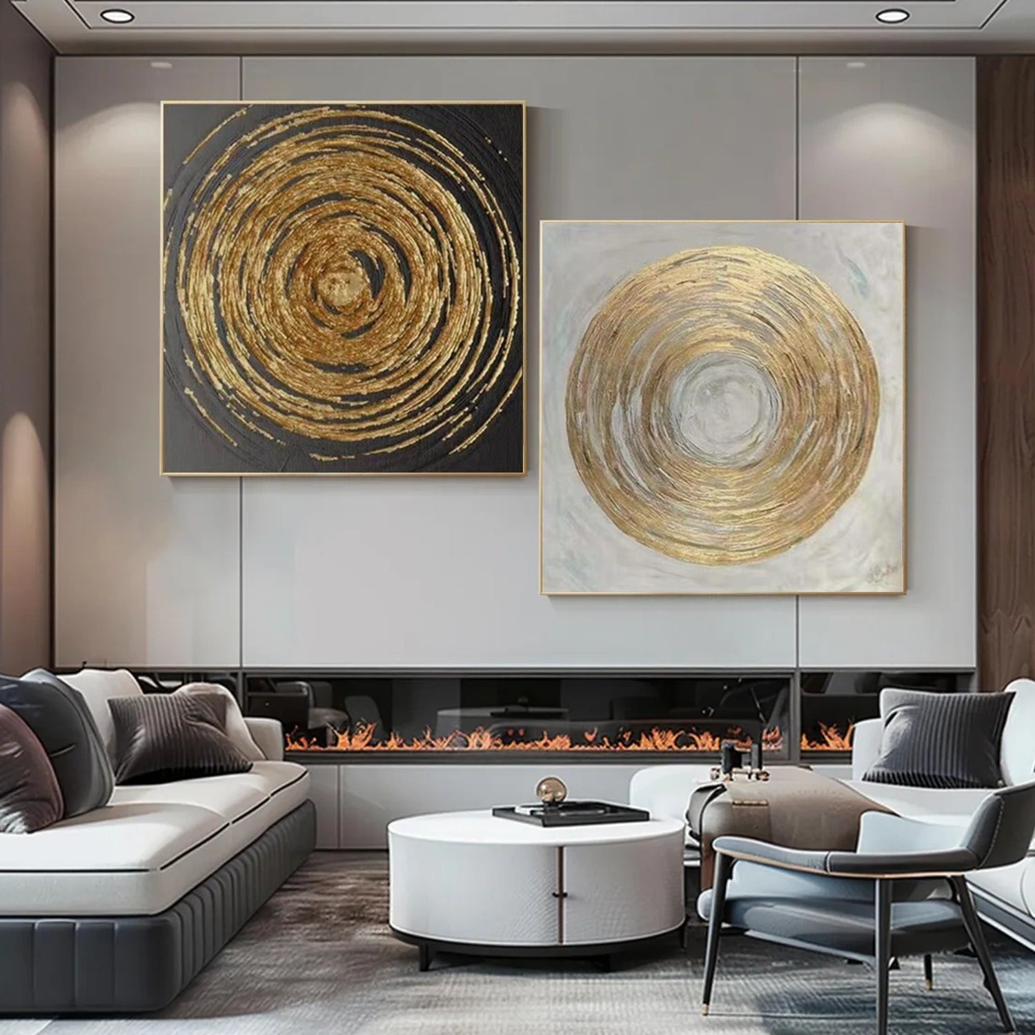 Black and White Minimalist Canvas Art Set of 2 #MT156