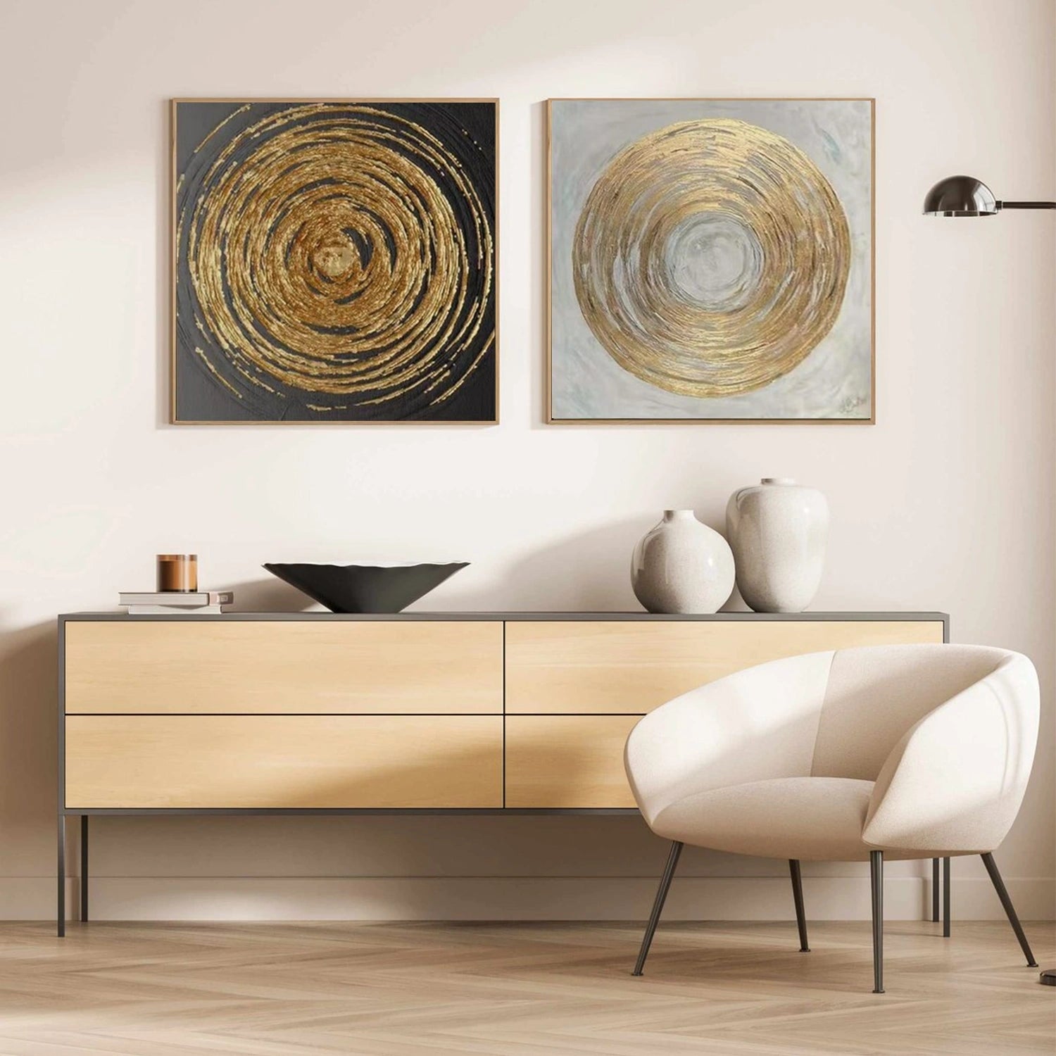 Black and White Minimalist Canvas Art Set of 2 #MT156