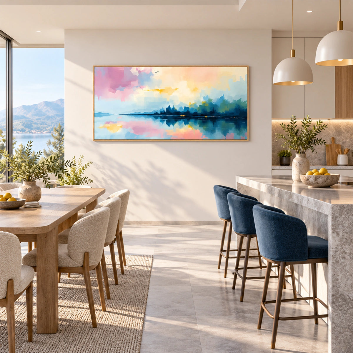Ocean And Sky Abstract Wall Art #OS240