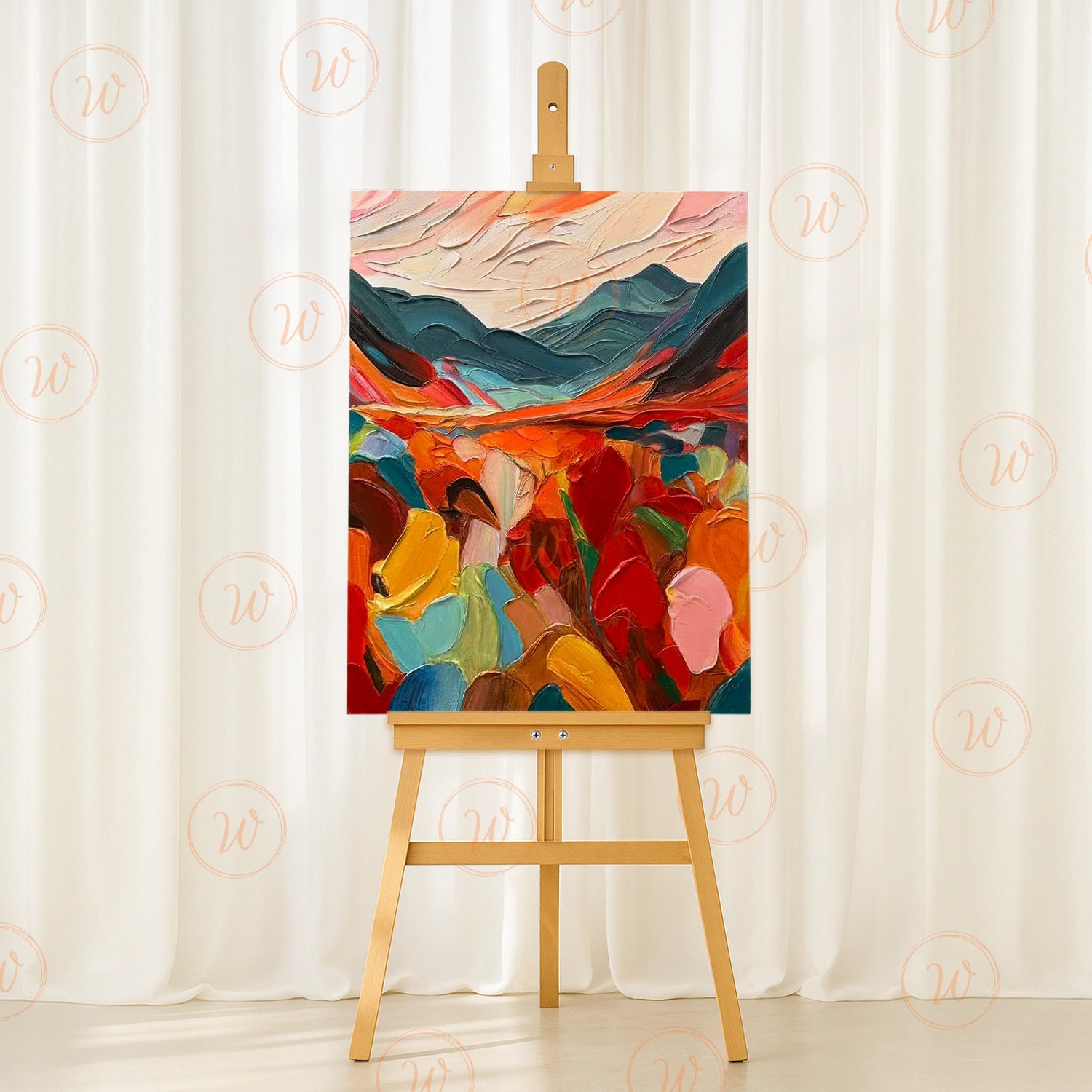 Colorful Abstract Textured Painting Canvas #AT062