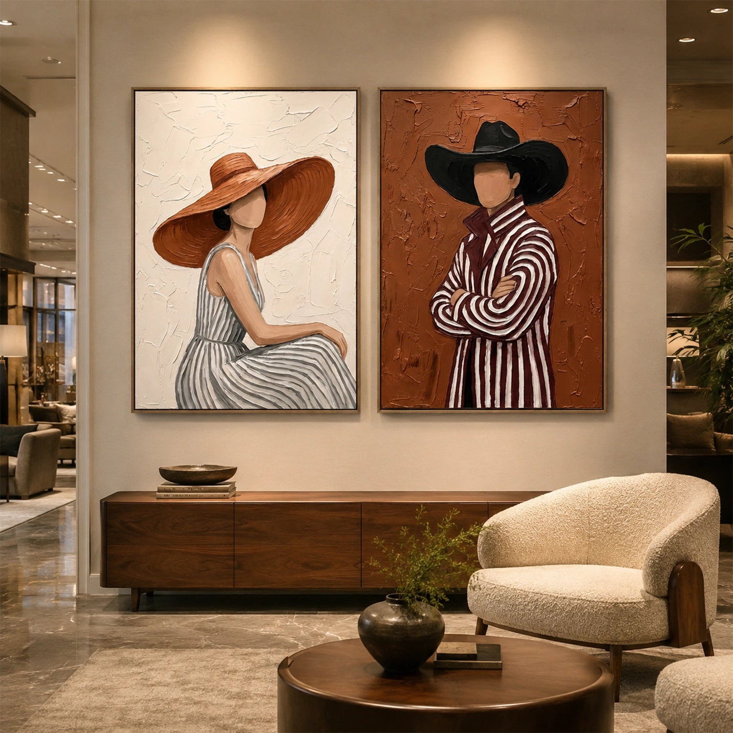 American Western Cowboy Art Set of 2 #VT201