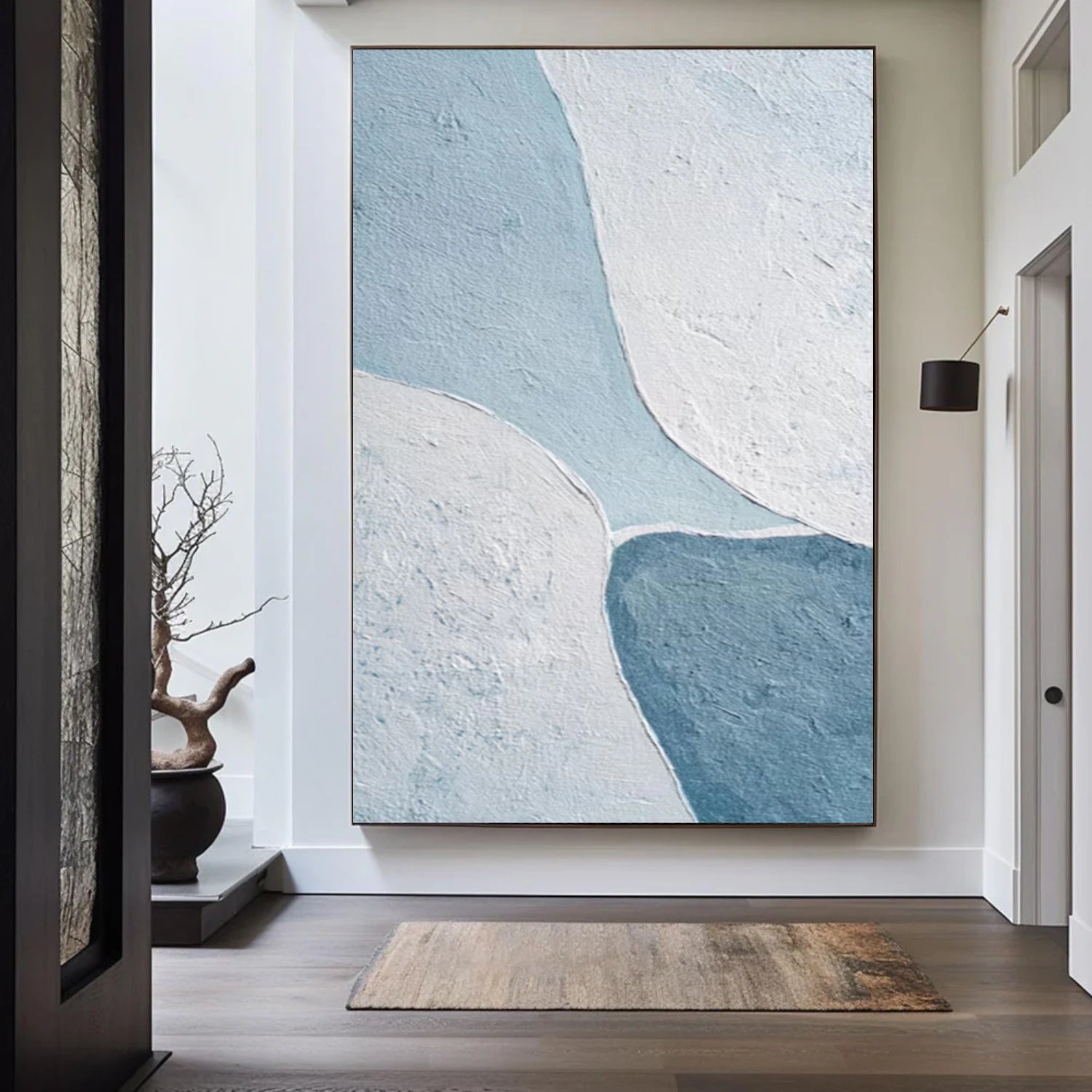 Blue and White Minimalist Canvas Art #MT169