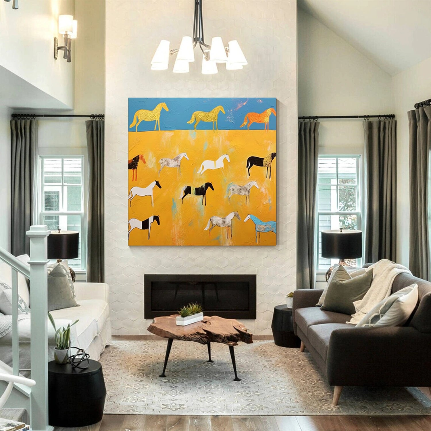 Abstract Animal Horse Wall Art #AC078