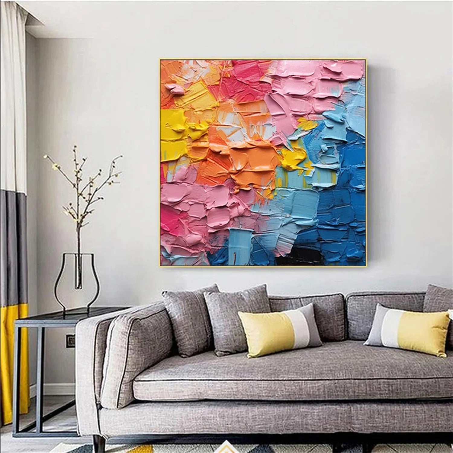 Colorful Abstract Textured Painting Canvas #AT018