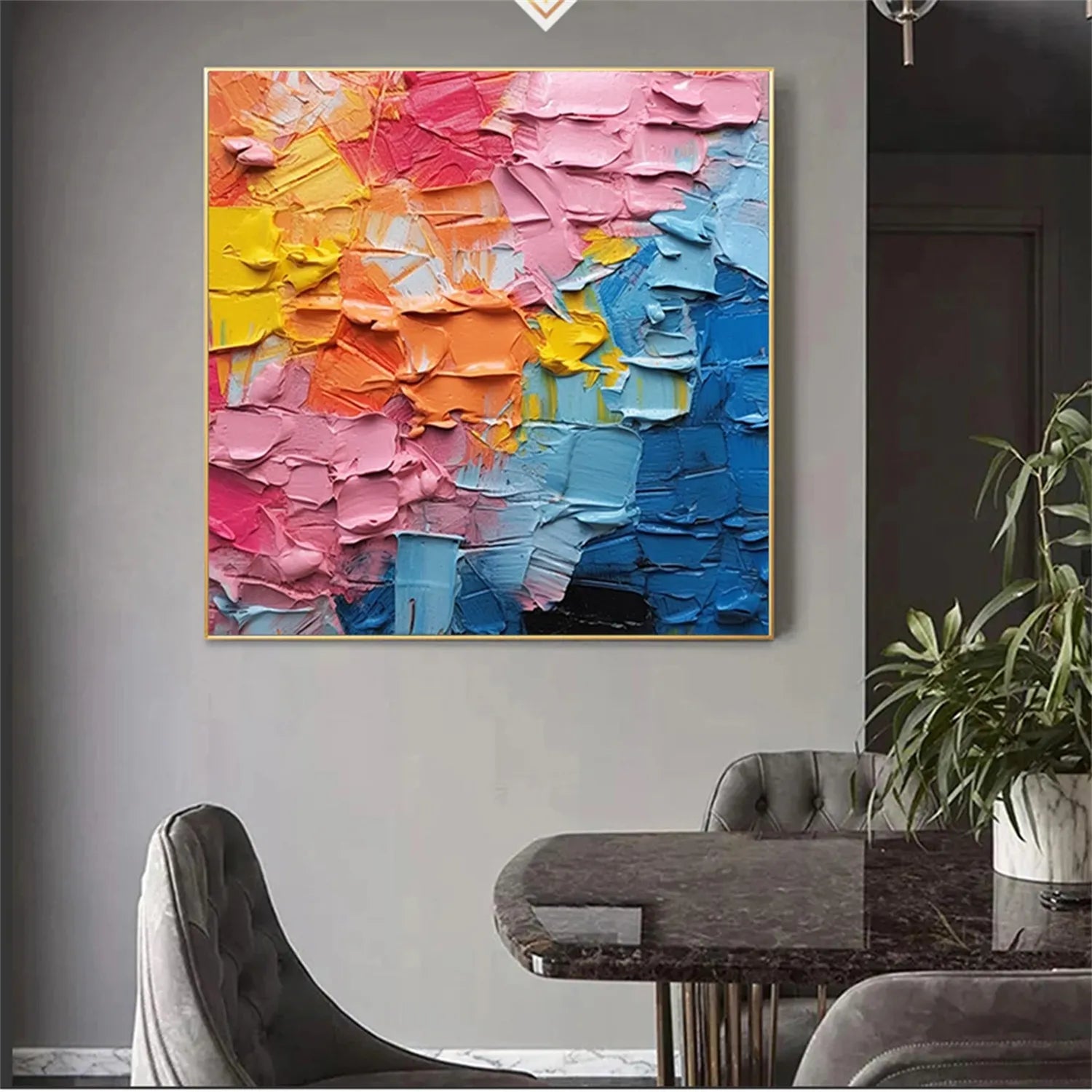 Colorful Abstract Textured Painting Canvas #AT018
