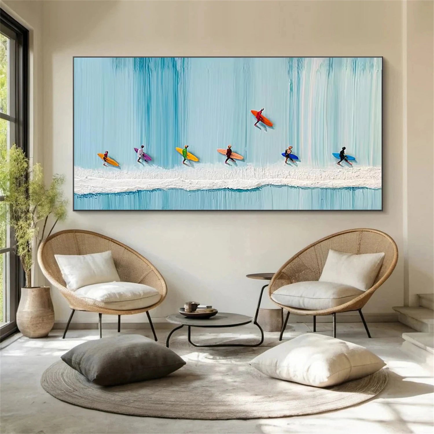 Surfing Sport Textured Wall Art #MS091