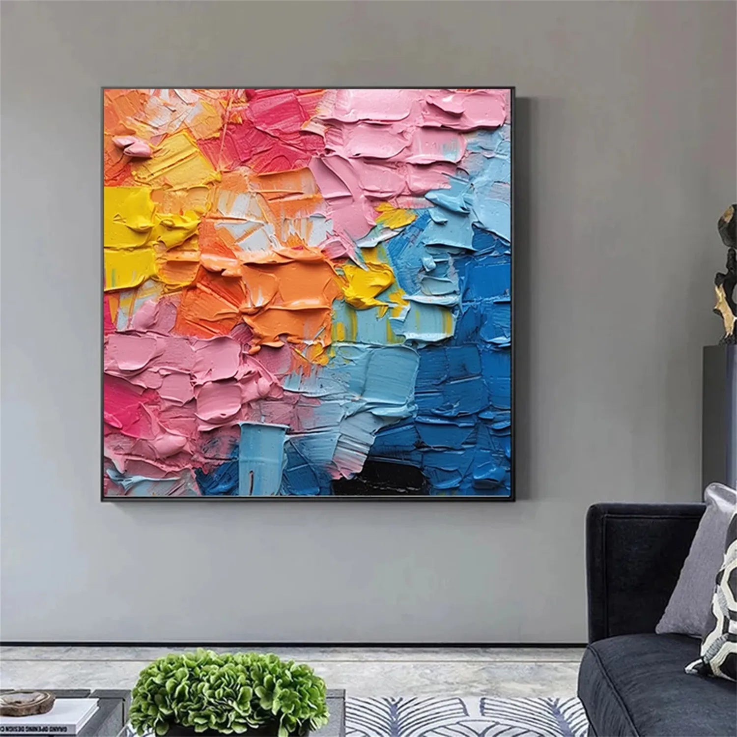 Colorful Abstract Textured Painting Canvas #AT018