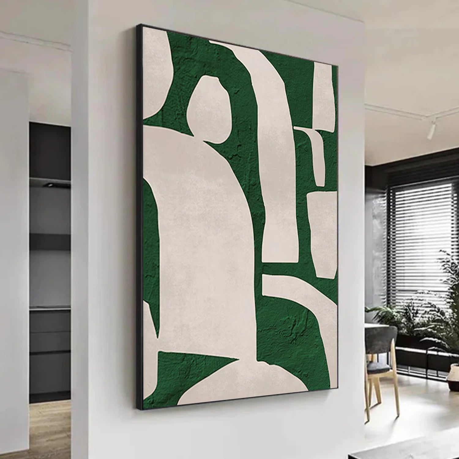 Beige and Green Minimalist Canvas Art #MT170