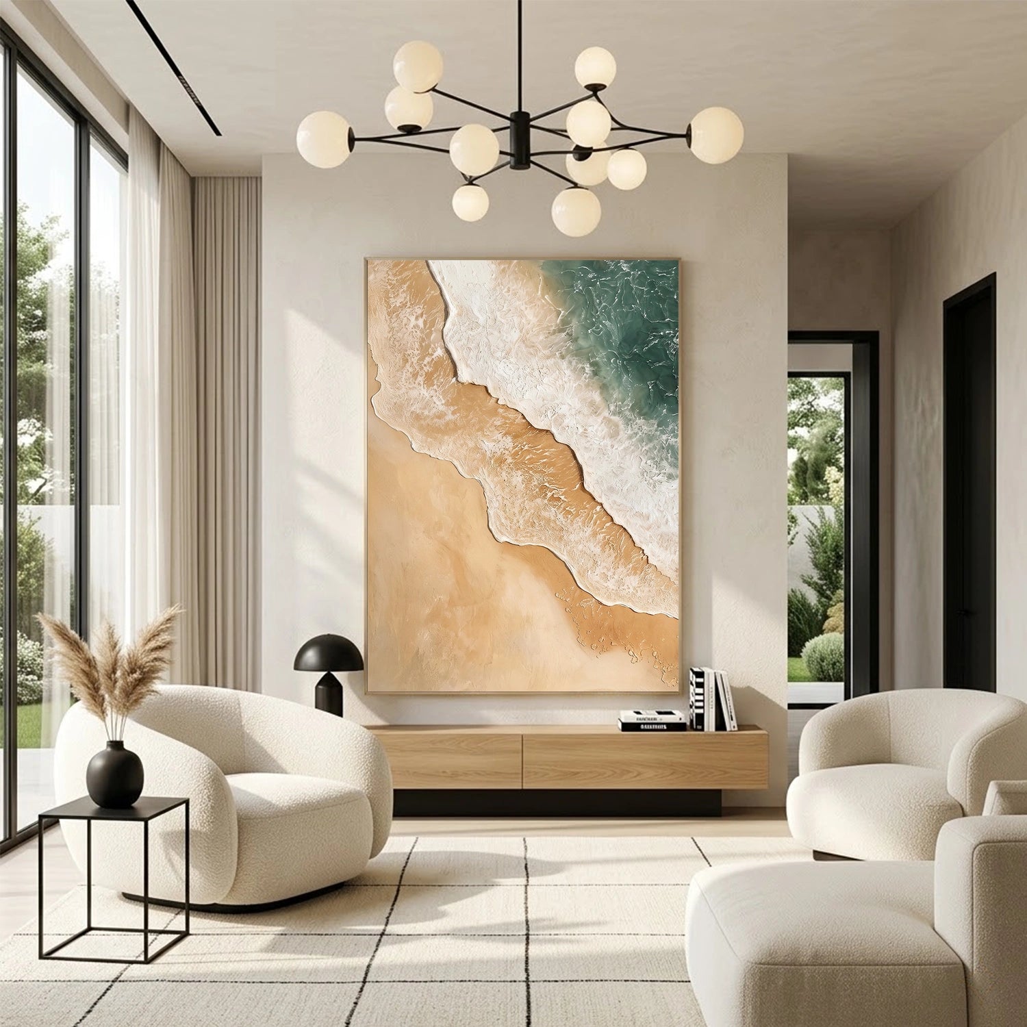 Ocean And Sky Abstract Textured Wall Art #OS168