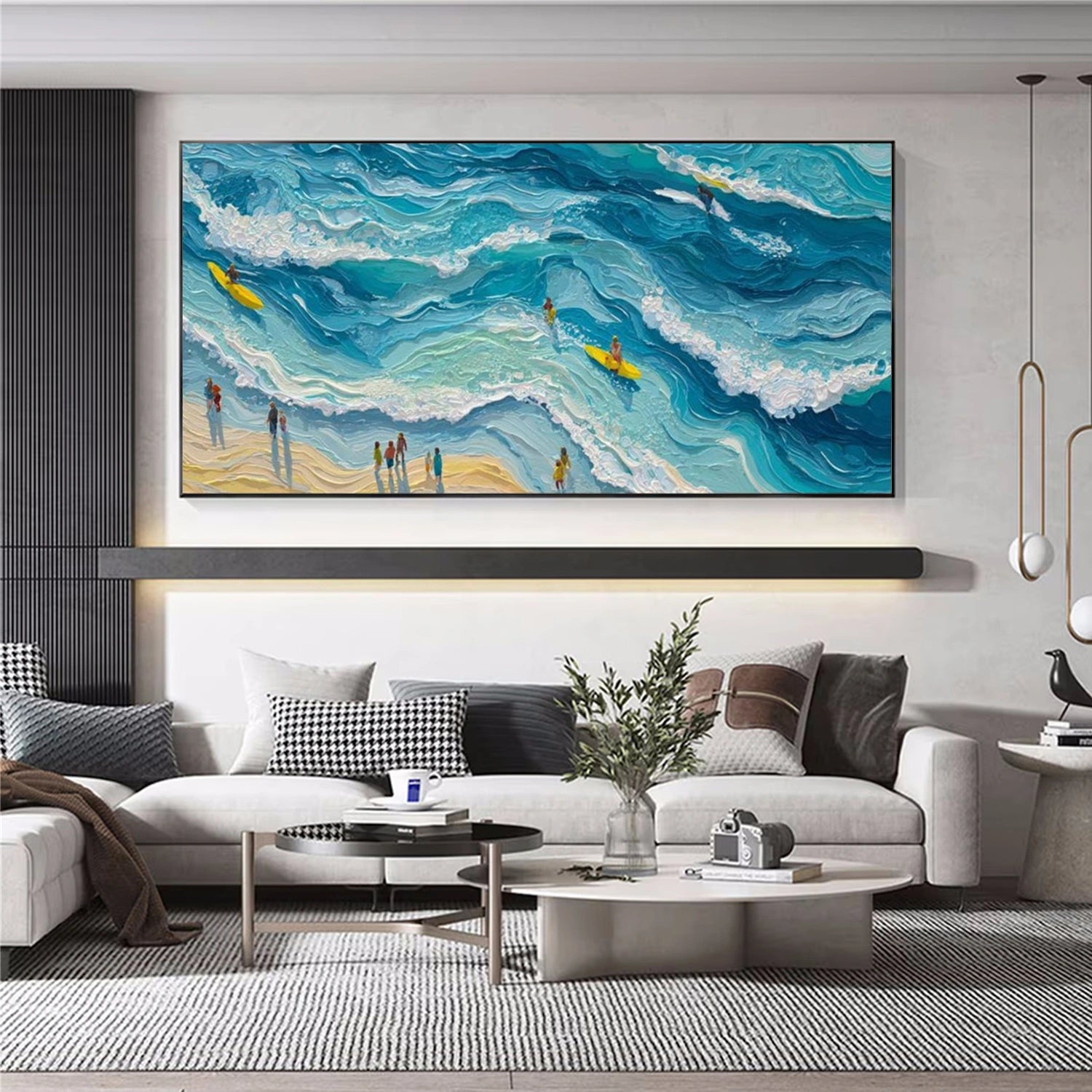 Surfing Sport Textured Wall Art #MS096