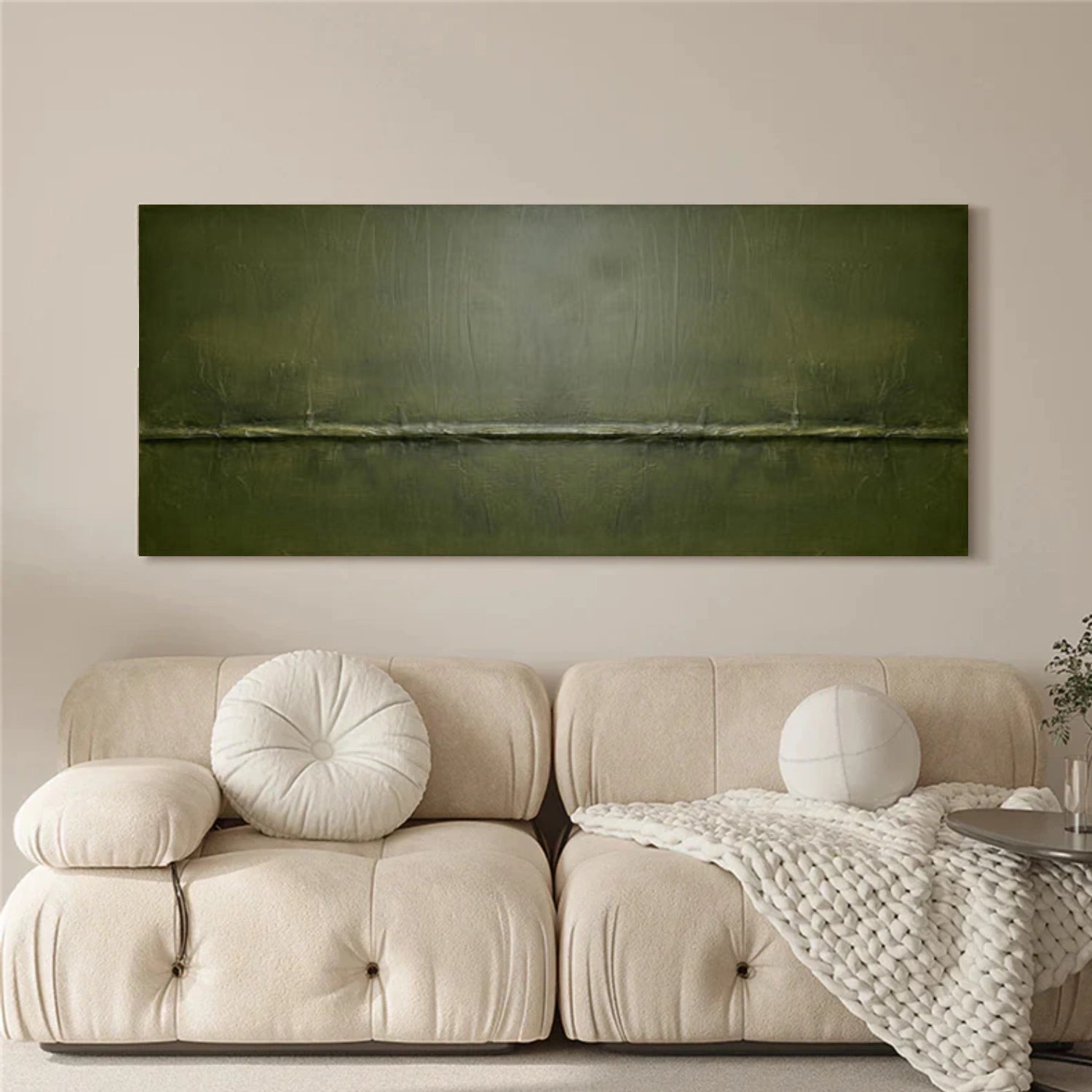 Green Minimalist Textured Canvas Art #MT158