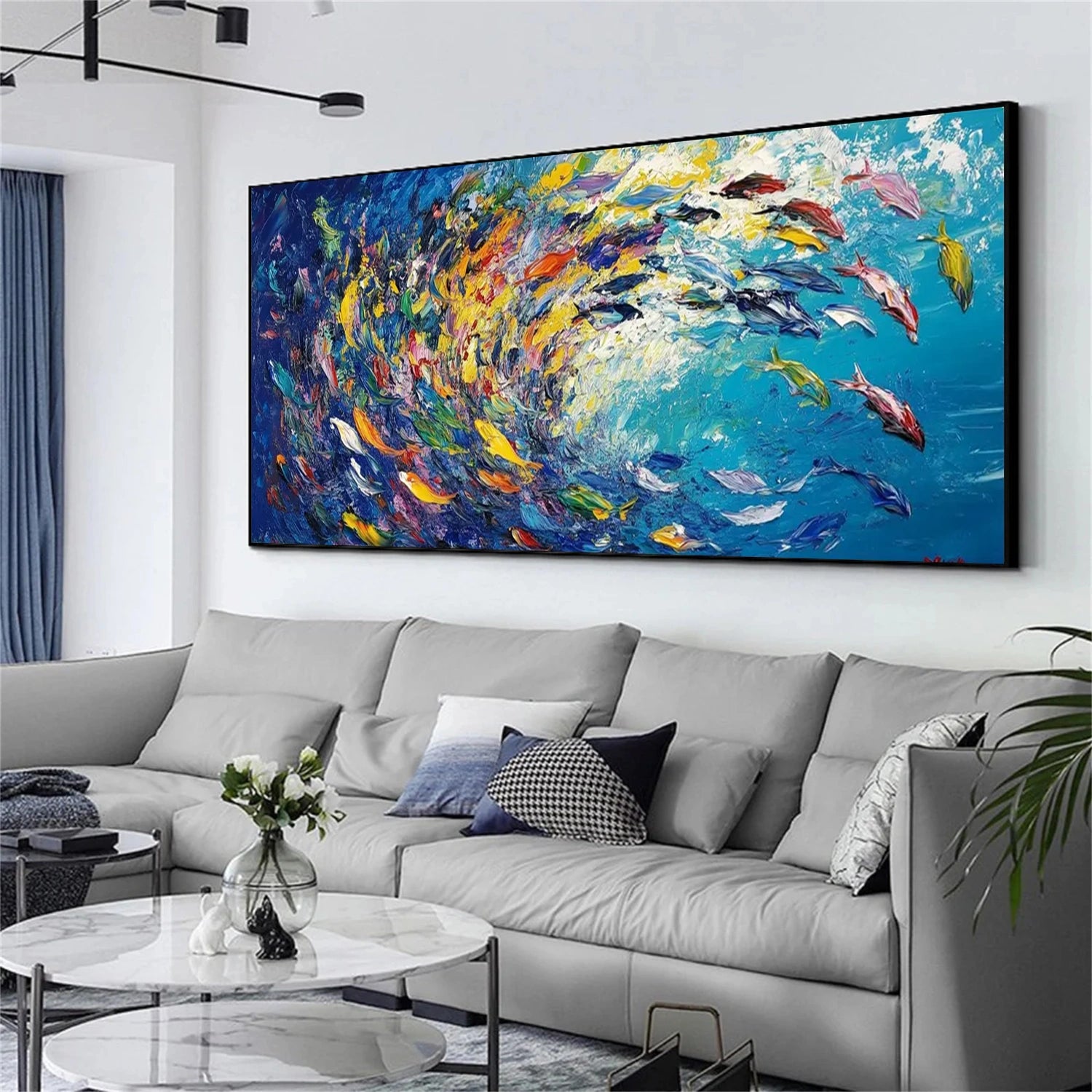Abstract Animal Fish Textured Wall Art #AC039