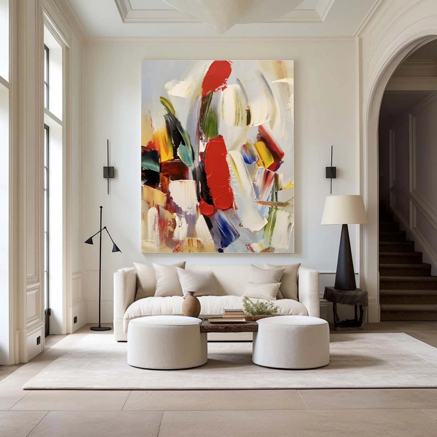 Colorful Abstract Textured Painting Canvas #AT095