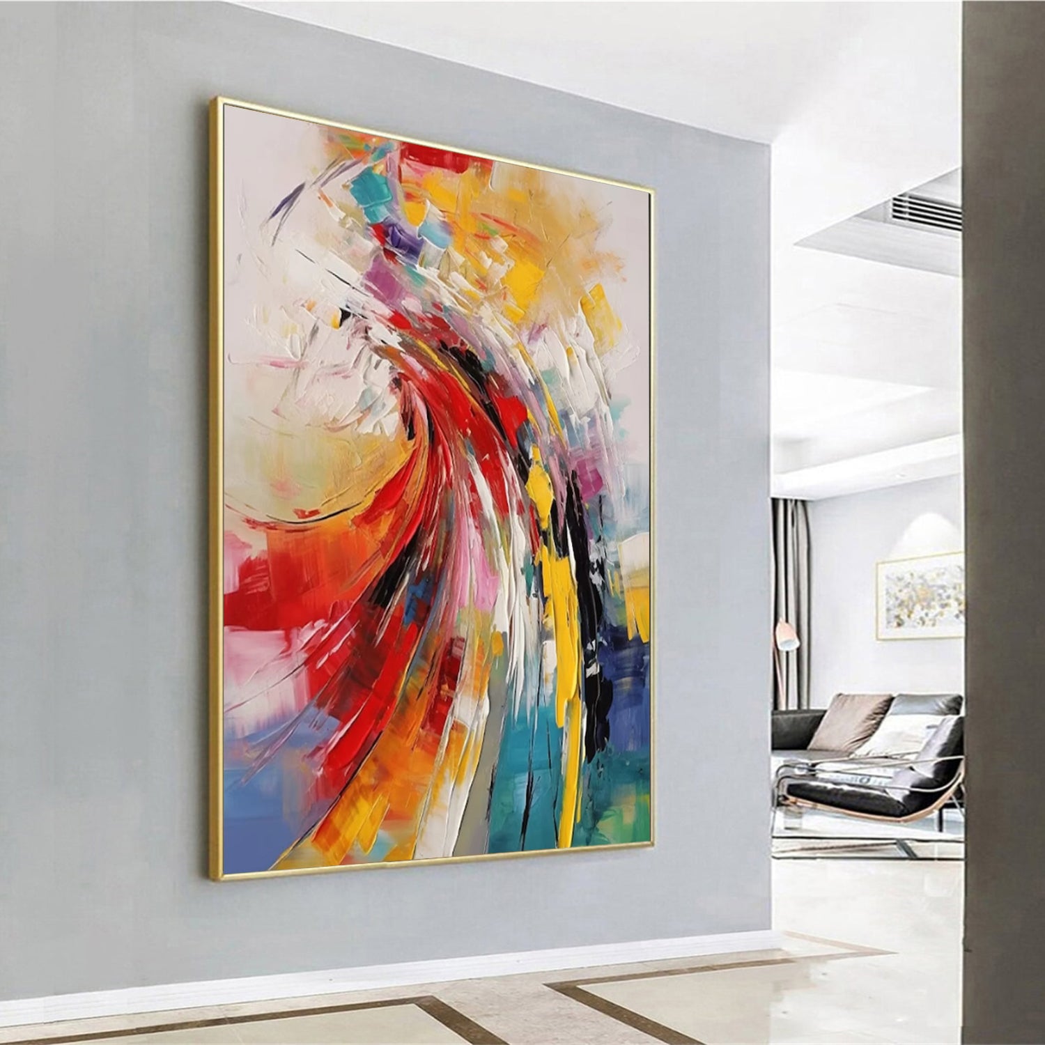 Colorful Abstract Textured Painting Canvas #AT039