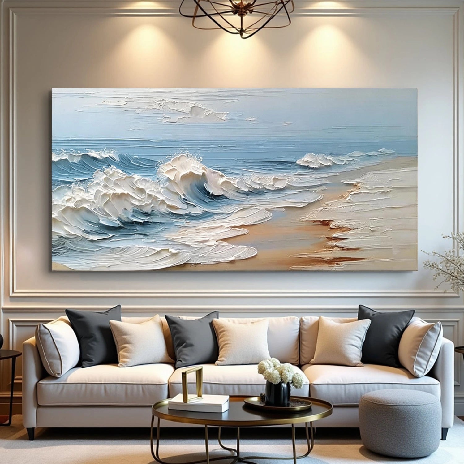 Ocean And Sky Abstract Textured Wall Art #OS156