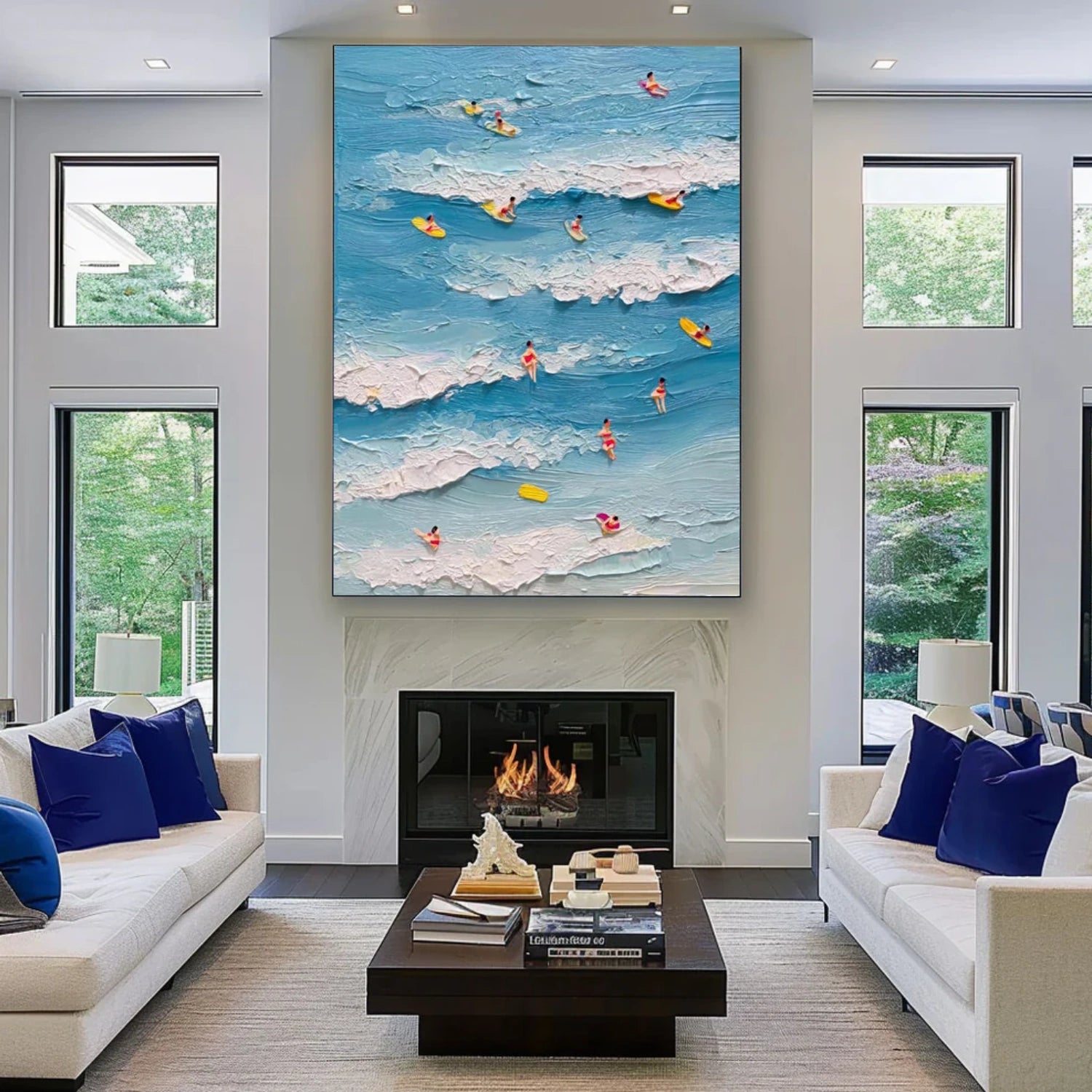 Surfing Sport Textured Wall Art #MS099