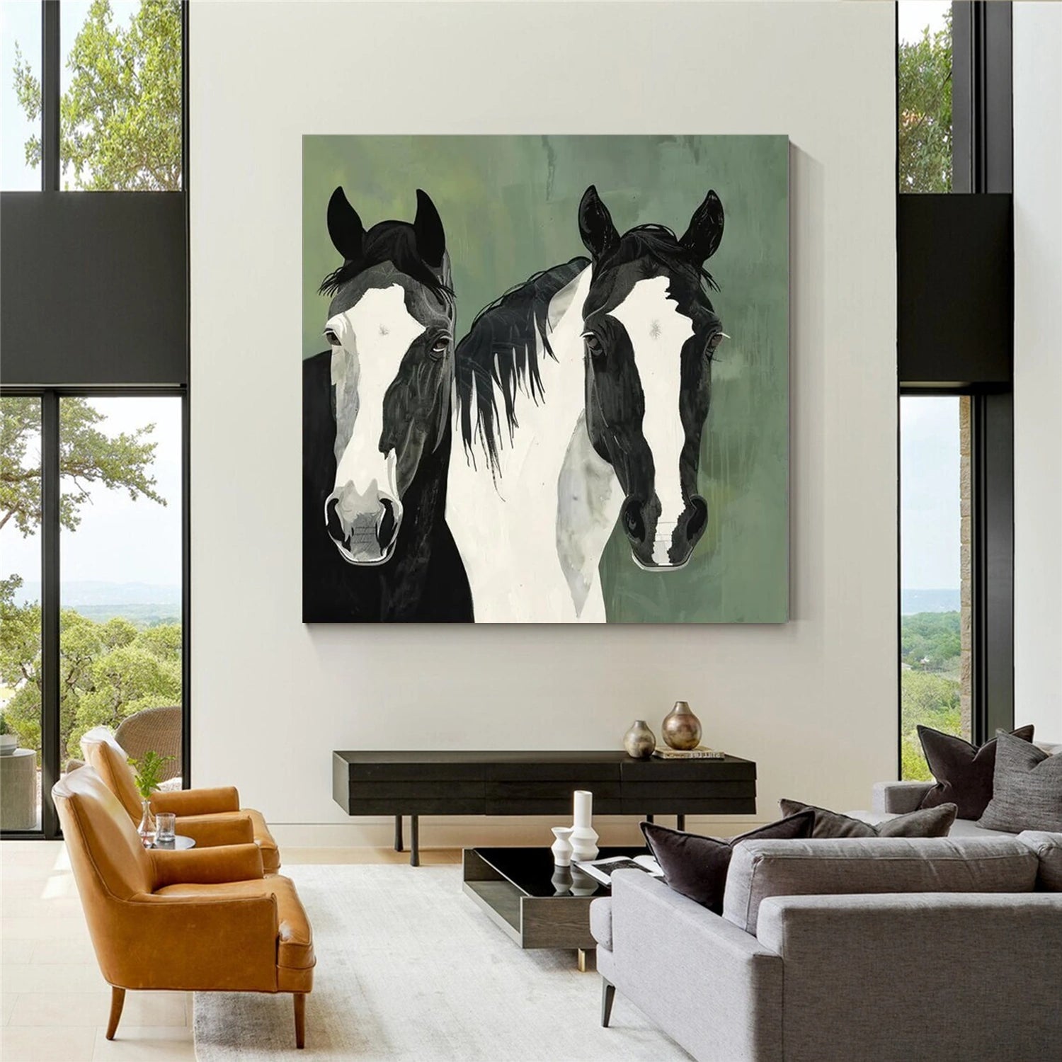 Abstract Animal Horse Wall Art #AC052