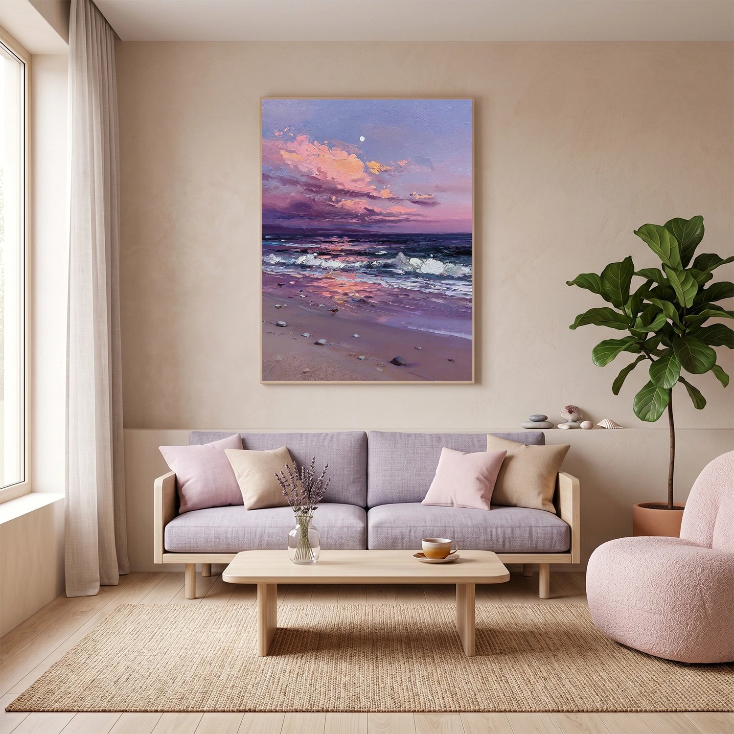 Ocean And Sky Abstract Textured Wall Art #OS158