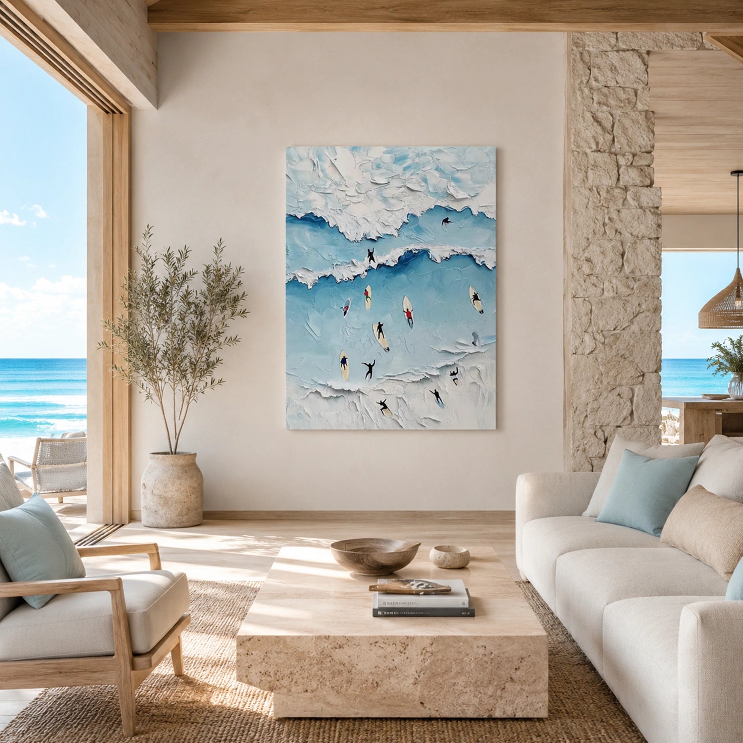 Surfing Sport Textured Wall Art #MS128