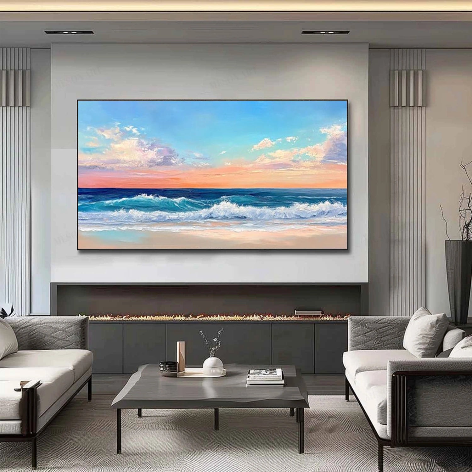 Ocean And Sky Abstract Wall Art #OS115