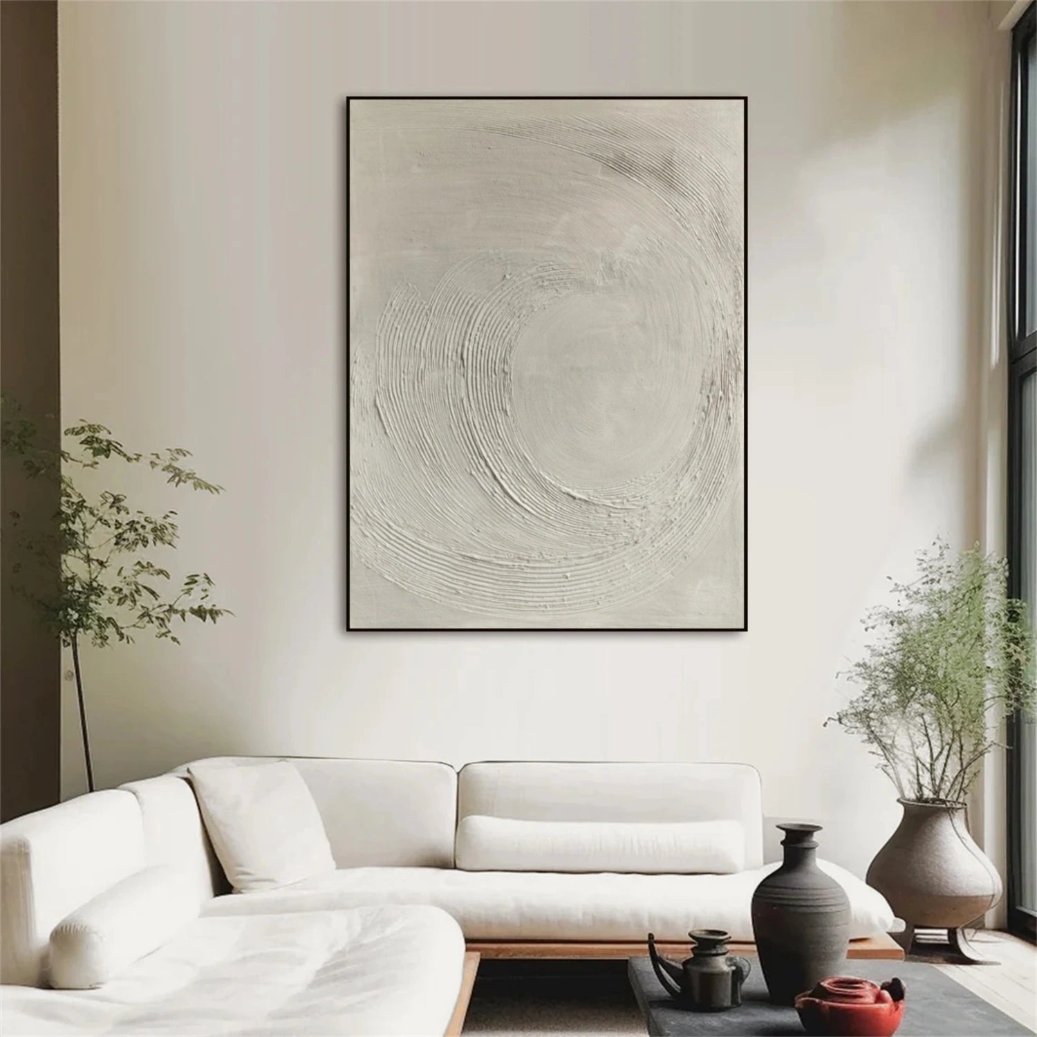 Beige and White Minimalist Canvas Art #MT159