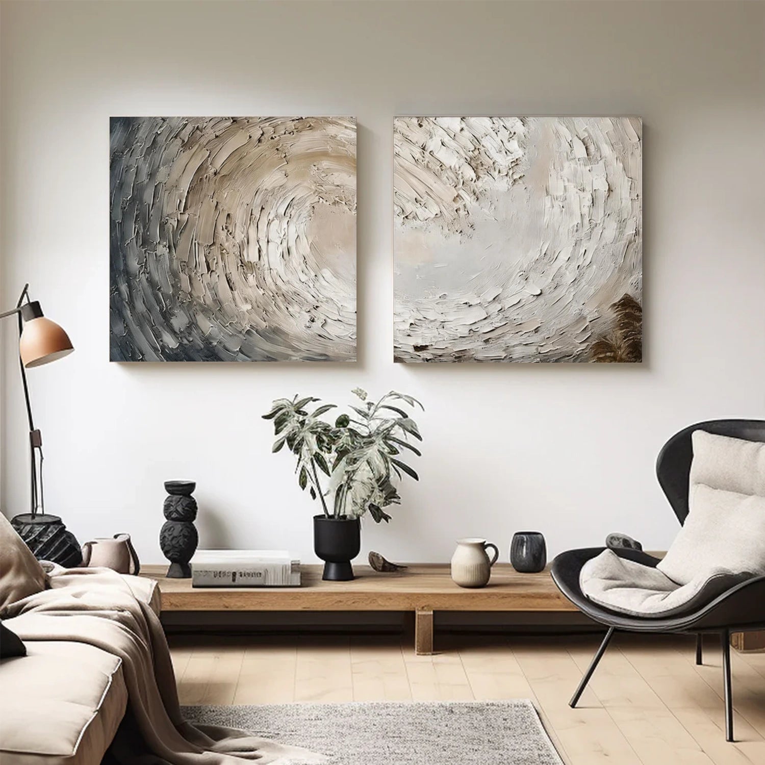 Ocean Abstract Textured Wall Art Set of 2 #OP059