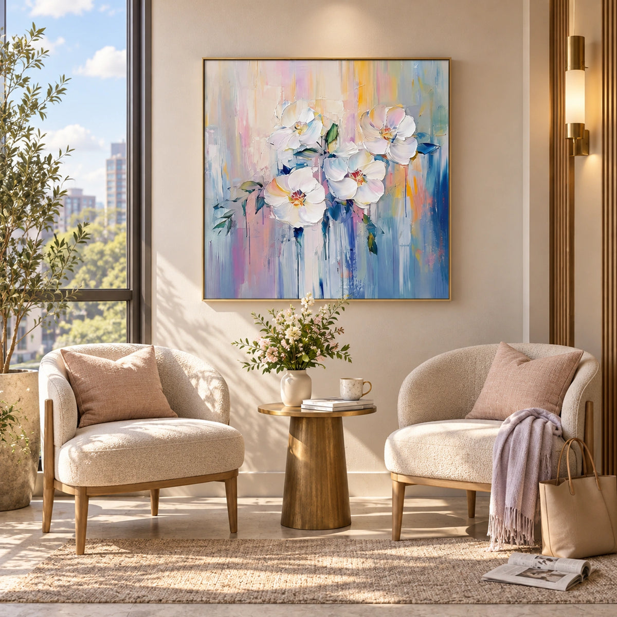 Flower Abstract Textured Wall Art #FP220