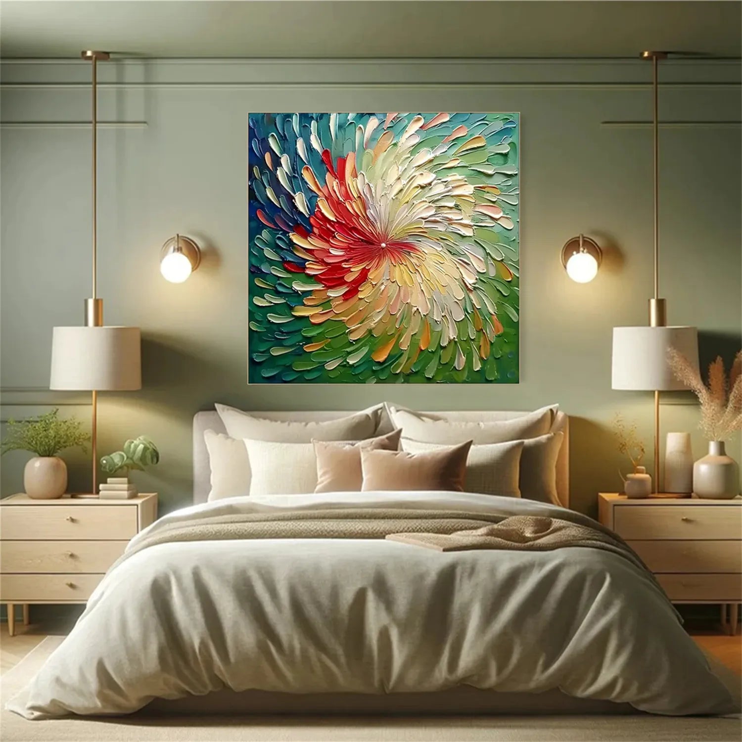 Colorful Abstract Textured Painting Canvas #AT051