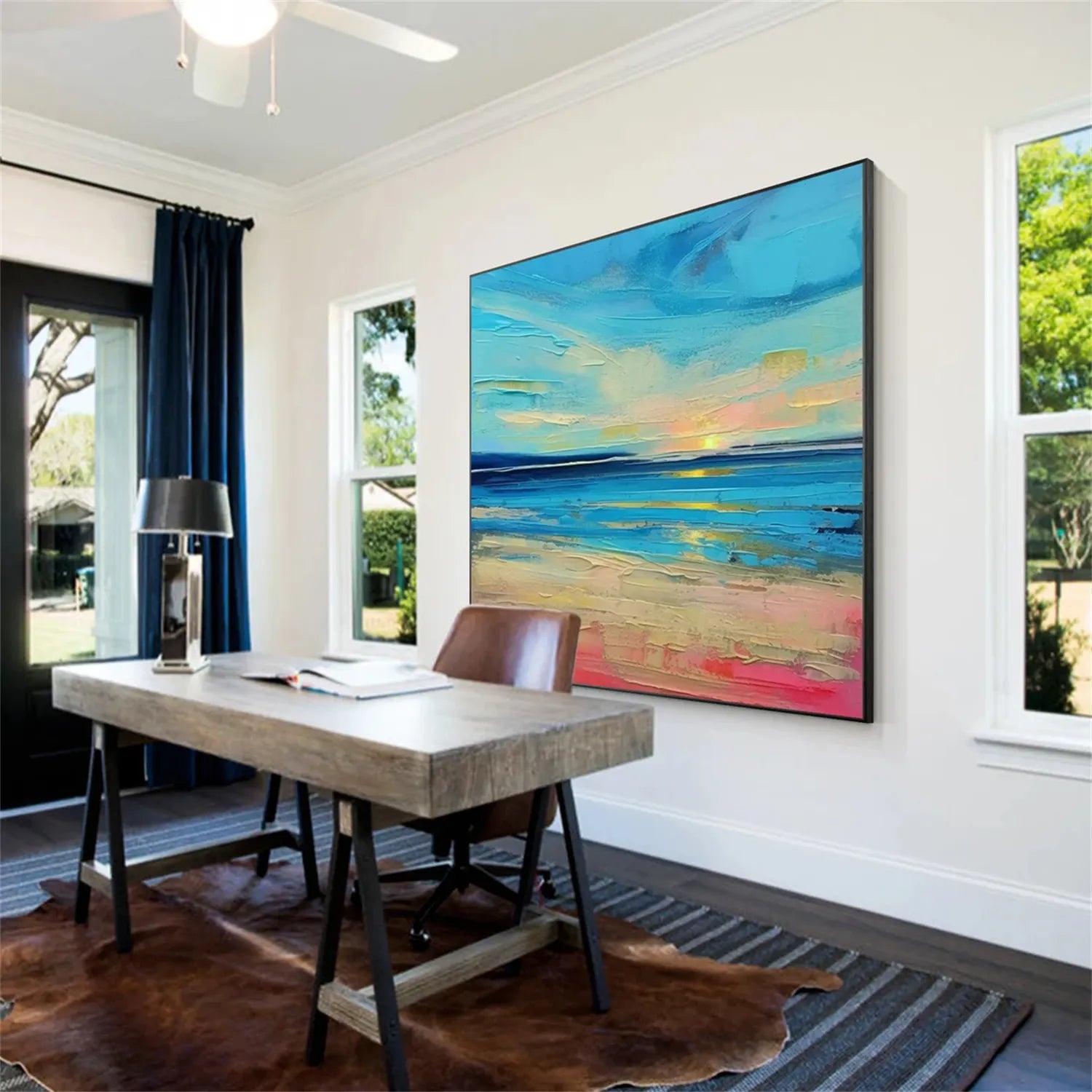 Colorful Abstract Textured Painting Canvas #AT056