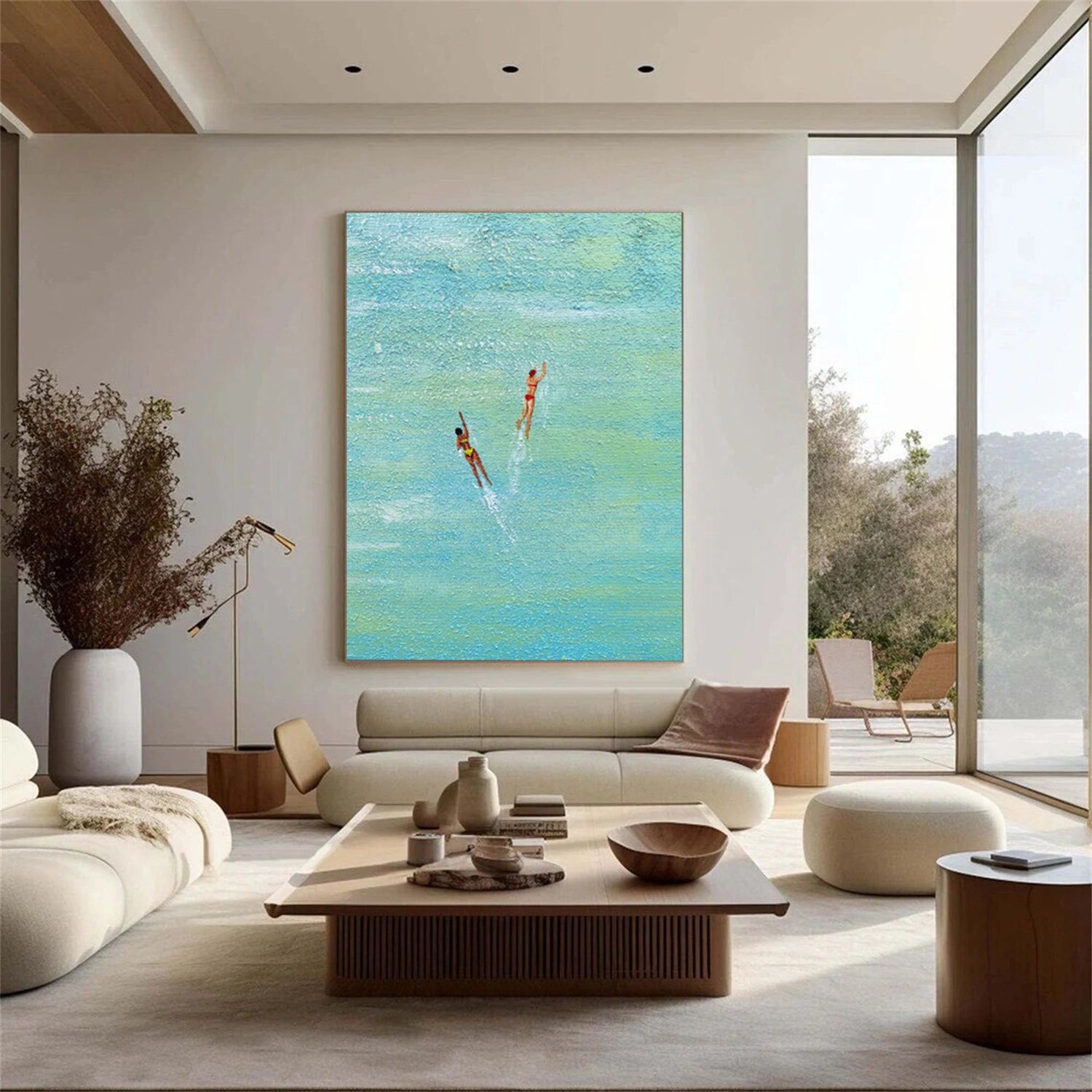 Swimming Sport Textured Wall Art #MS095