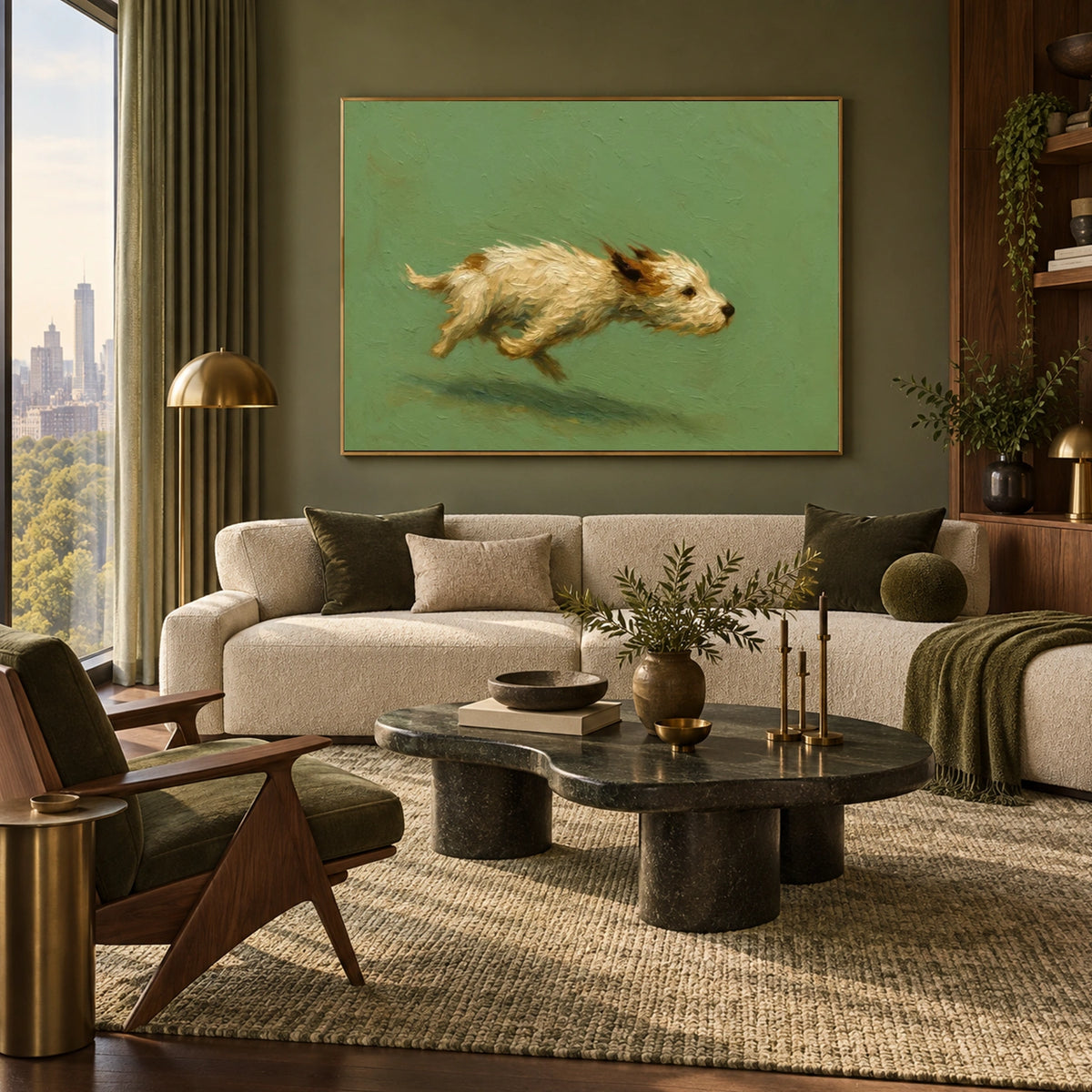 Abstract Animal Dog Textured Wall Art #AC162