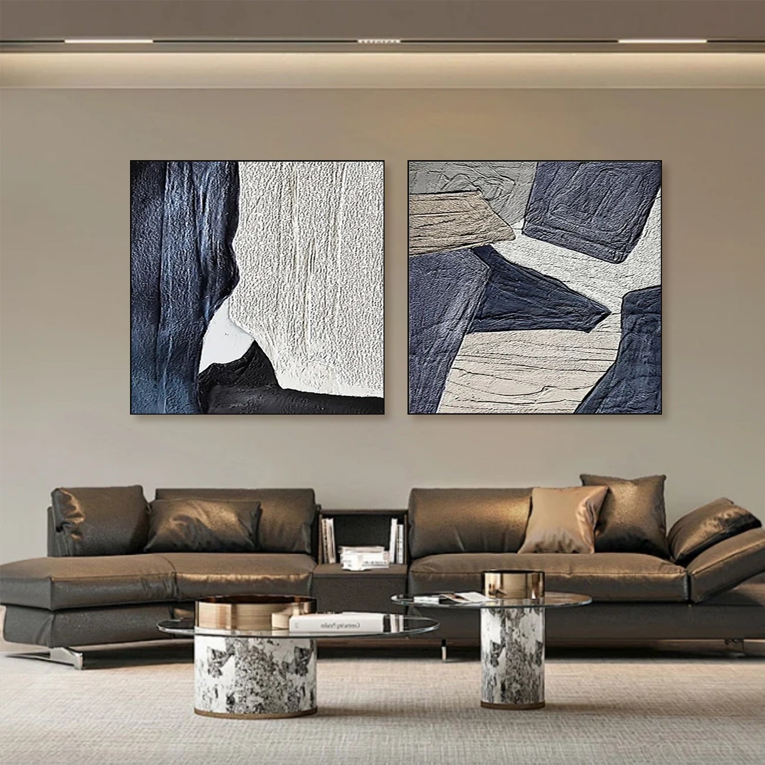 Abstract Canvas Wall Art Set of 2 #AP244