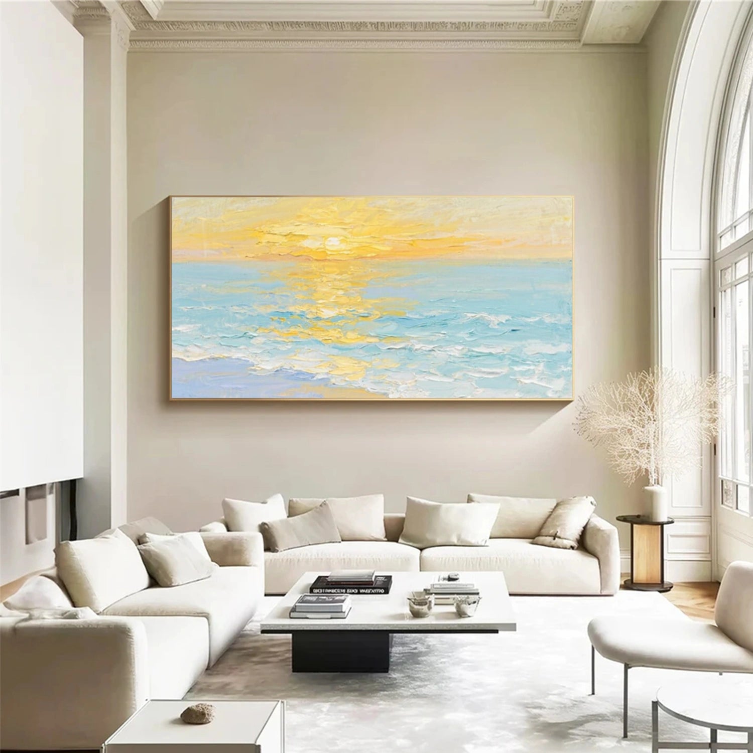 Ocean And Sky Abstract Textured Wall Art #OS129