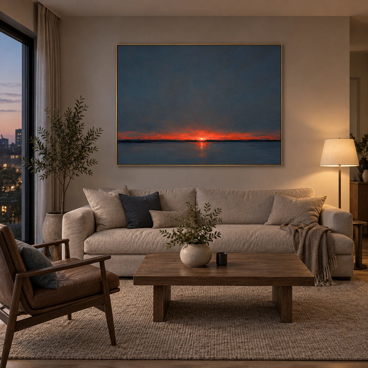 Ocean And Sky Abstract Wall Art #OS233
