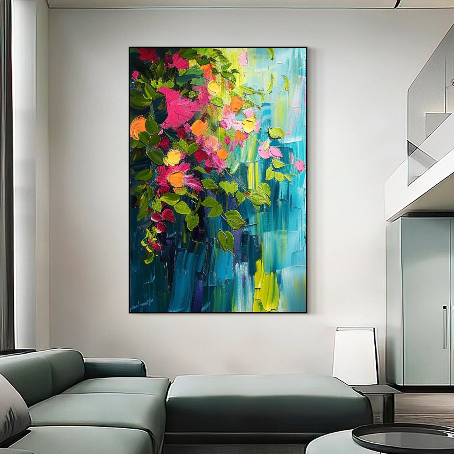 Colorful Flower Abstract Wall Art #FP153