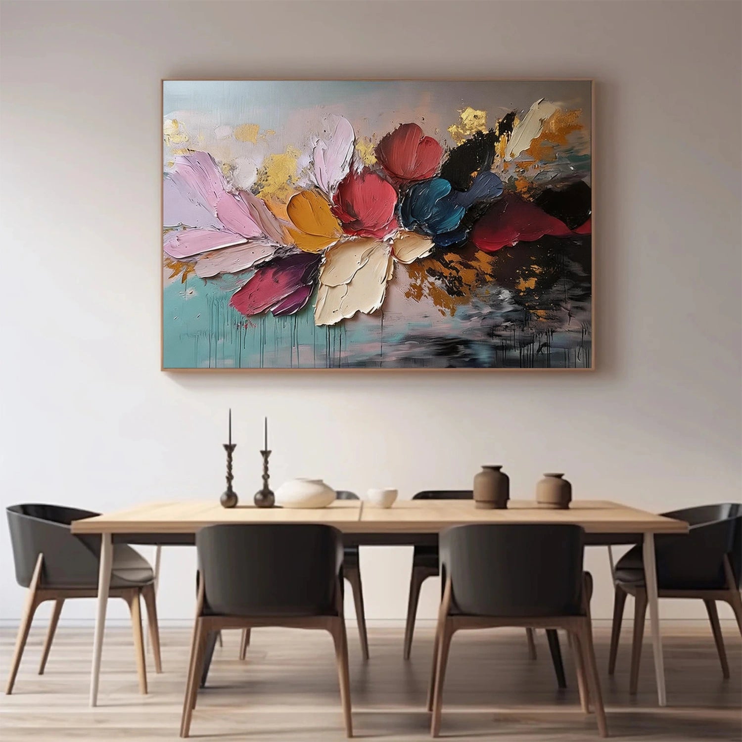 Flower Abstract Textured Wall Art #FP191