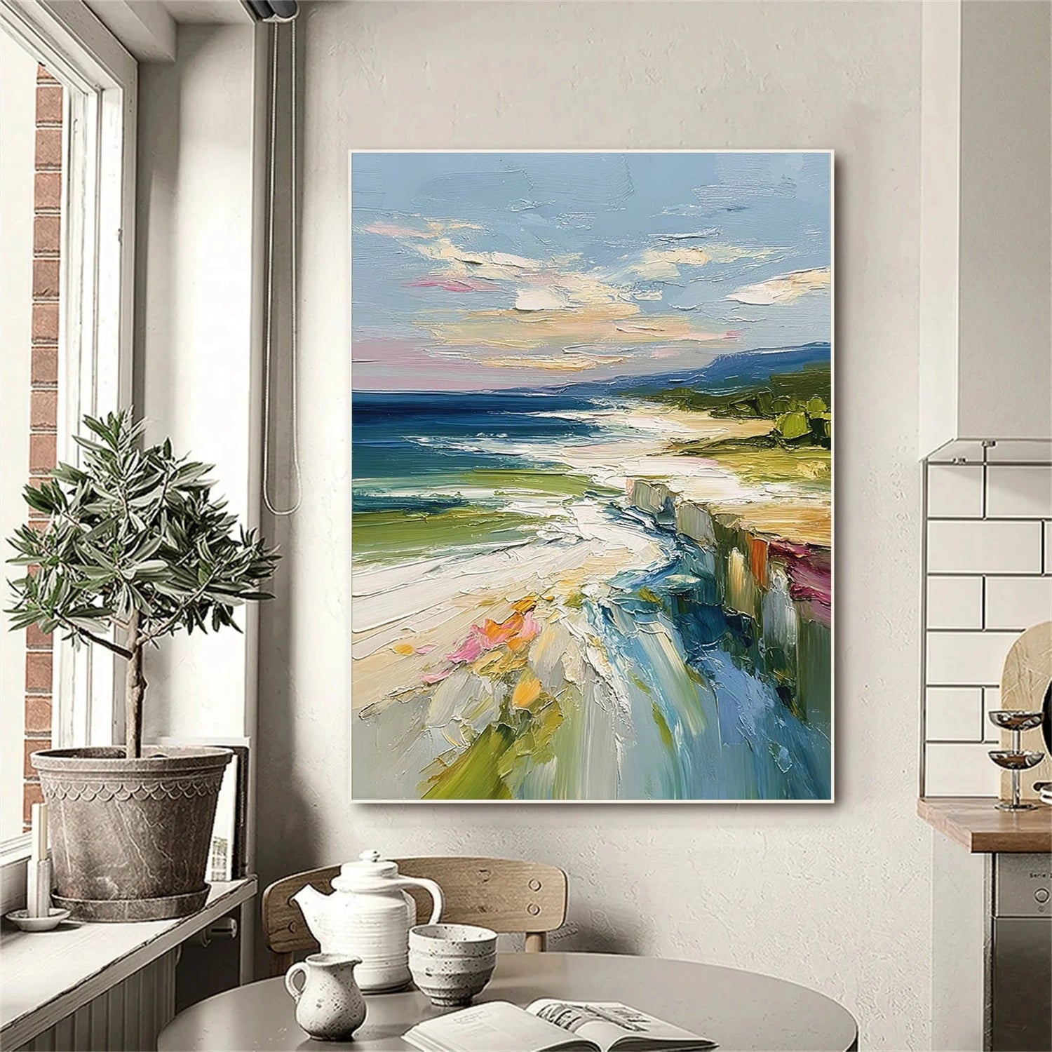 Ocean And Sky Abstract Textured Wall Art #OS148