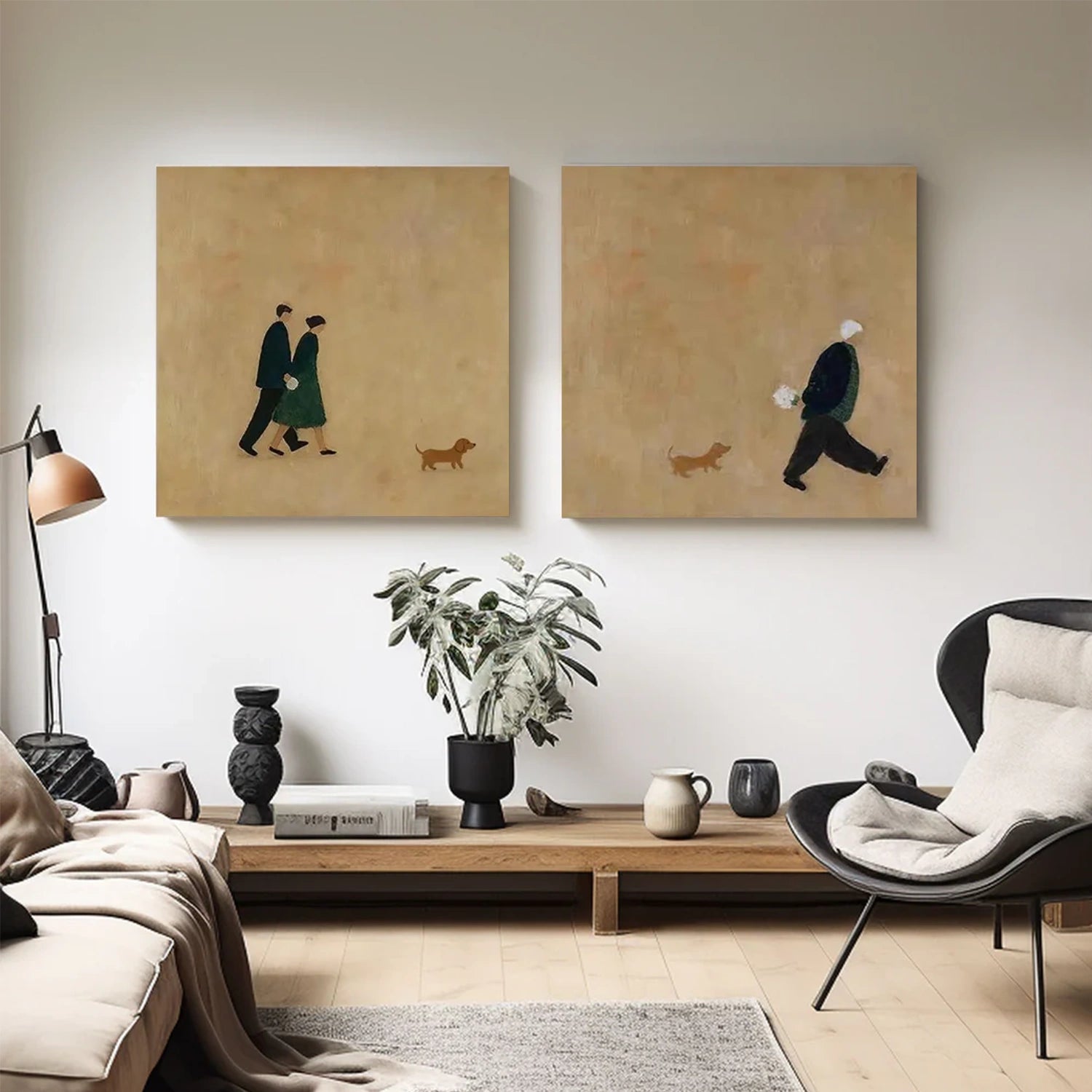 Abstract Portrait Canvas Art Set of 2 #AE104