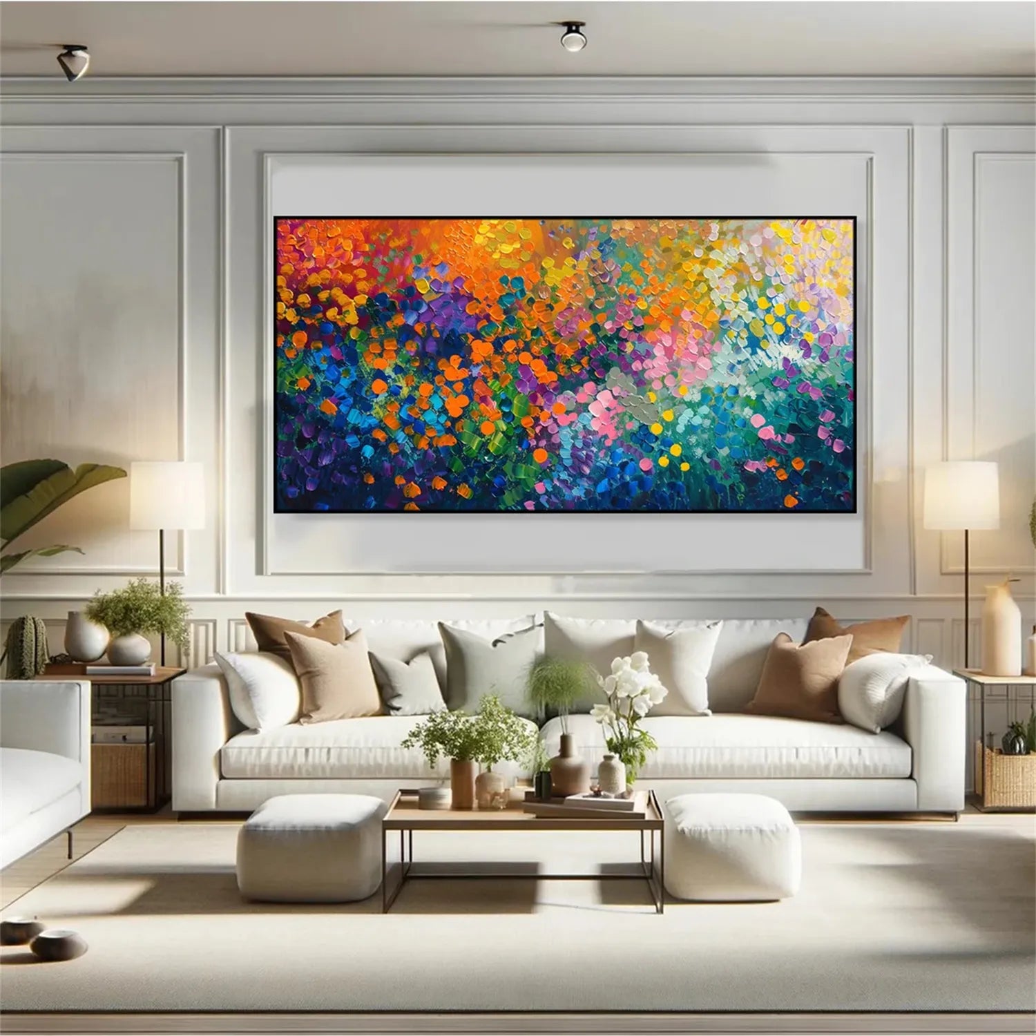 Colorful Abstract Textured Painting Canvas #AT045