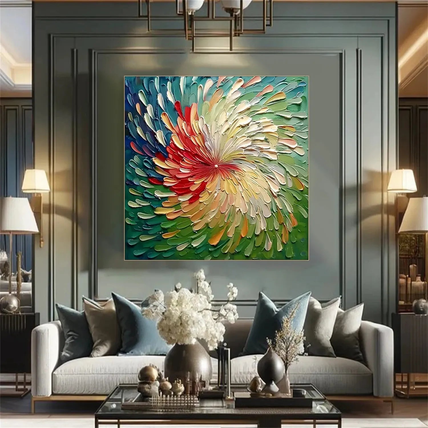 Colorful Abstract Textured Painting Canvas #AT051