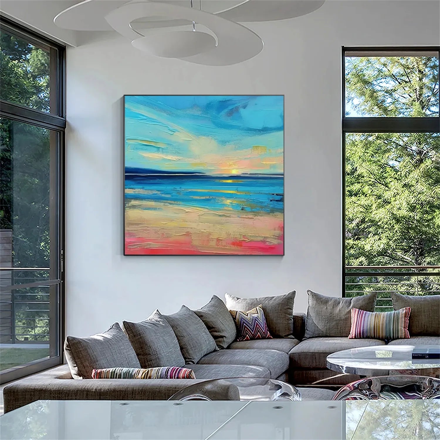 Colorful Abstract Textured Painting Canvas #AT056