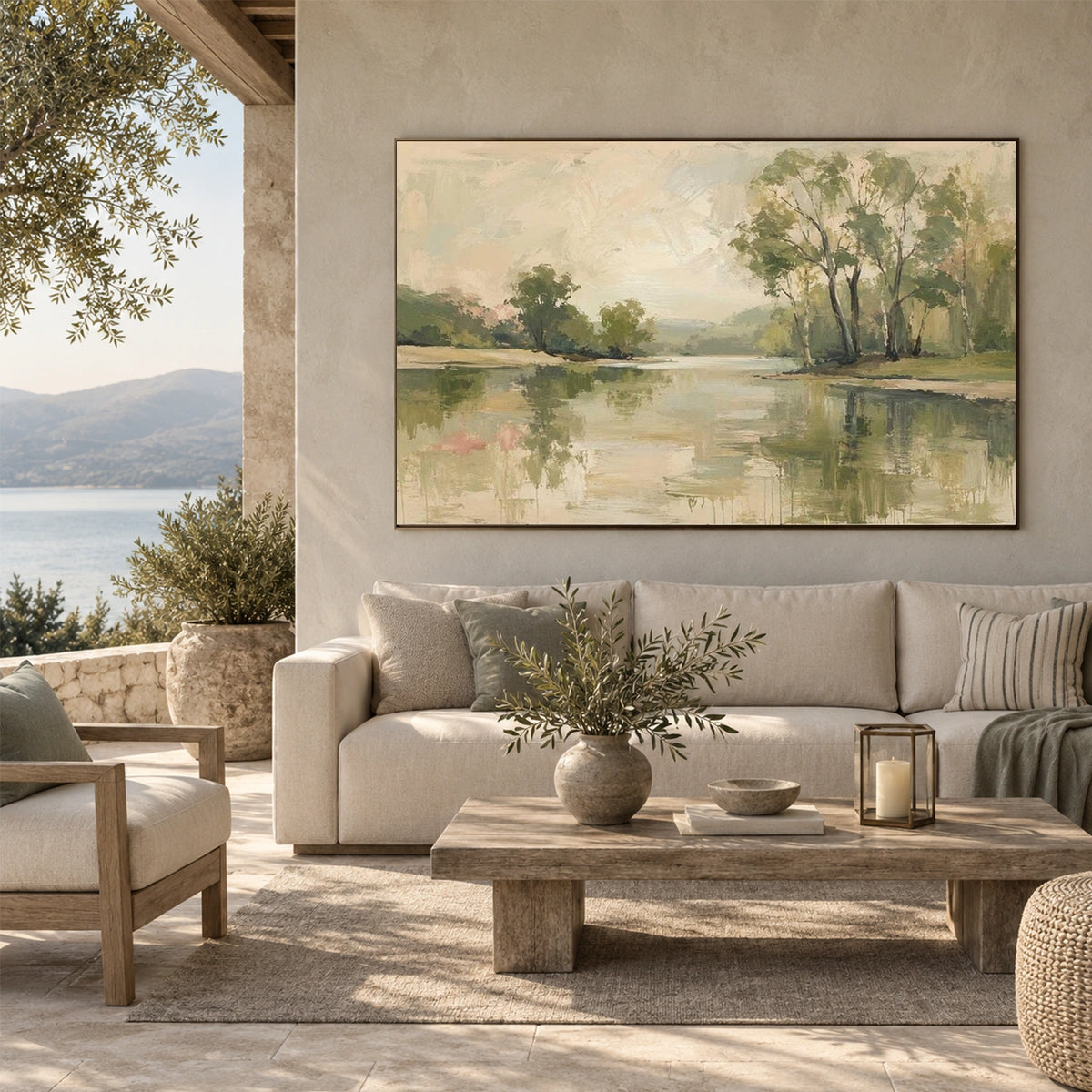 Ocean And Sky Abstract Wall Art #OS231